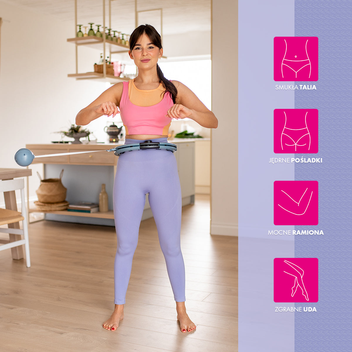 FH07 Gray Hula Hop z obciążnikiem i licznikiem