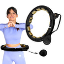 HHM13 NEW HULA HOP BLACK/GOLD WITH MAGNETS AND WEIGHT + HMS COUNTER