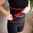 HULA HOP MAGNETIC BLACK SET HHM15 WITH HMS COUNTER + SLIMMING BELT BR163 RED