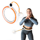 HHM21 HULA HOP BÍLO/ORANŽOVÁ S MAGNETY, OCHRANOU TPE A ZÁVAŽÍ + POČÍTADLO HMS