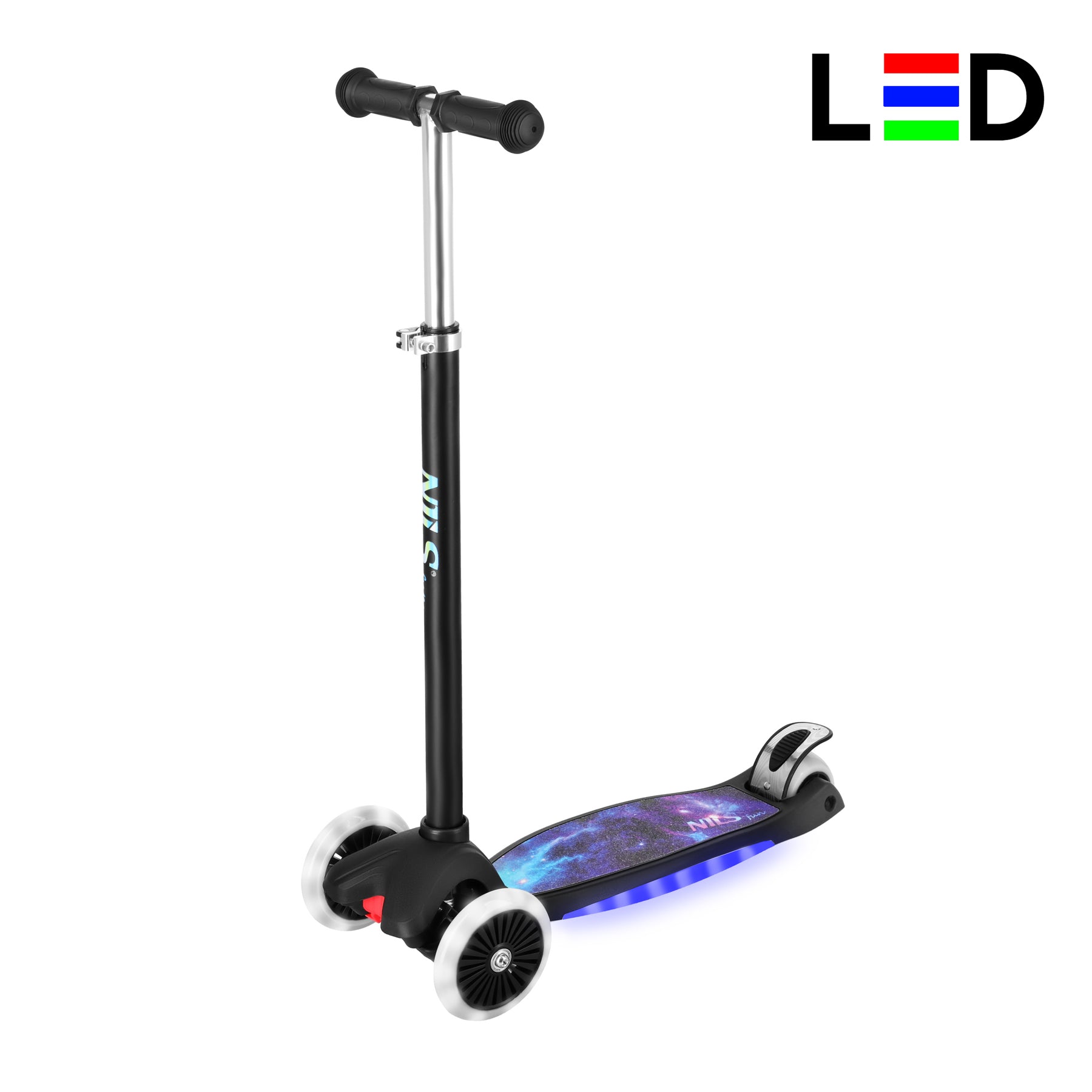 Dětská koloběžka HLB1310 LED, černá, NILS FUN
