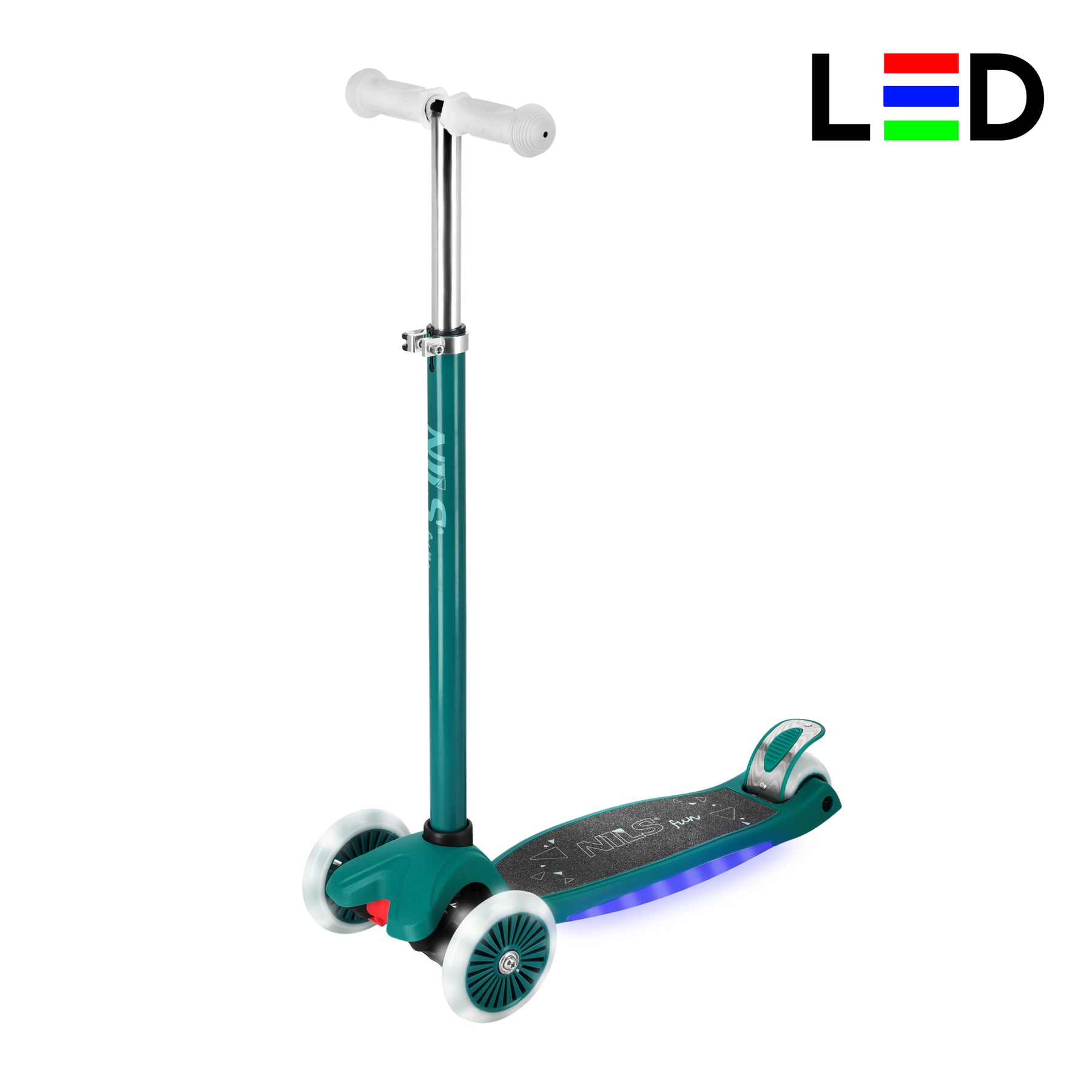 Dětská koloběžka HLB1310 LED zelená, NILS FAN