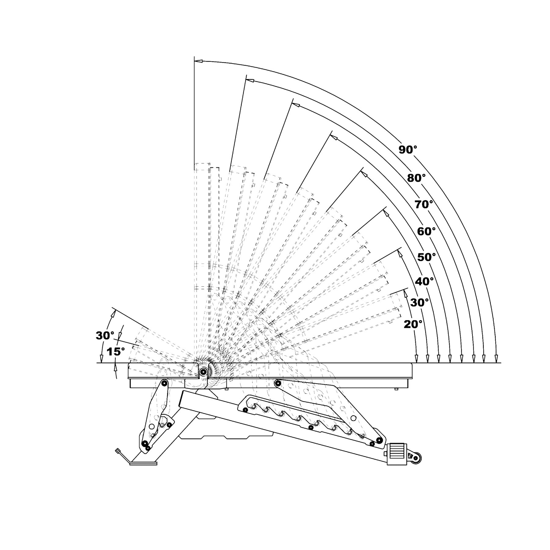 L3150 ADJUSTABLE EXERCISE BENCH COMMERCIAL HMS