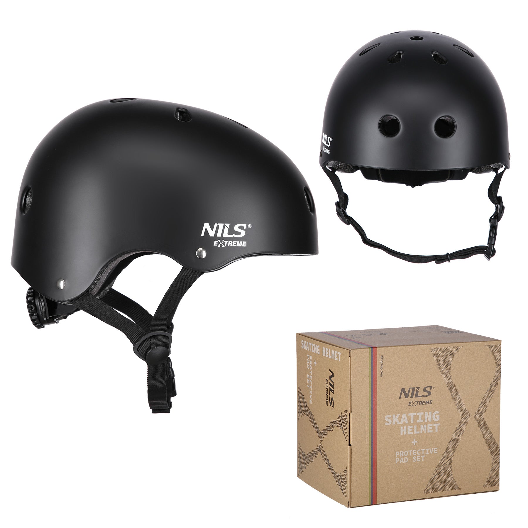 PŘILBA MR290+H230 SE SADOU CHRÁNIČŮ, ČERNÁ, VELIKOST M, NILS EXTREME