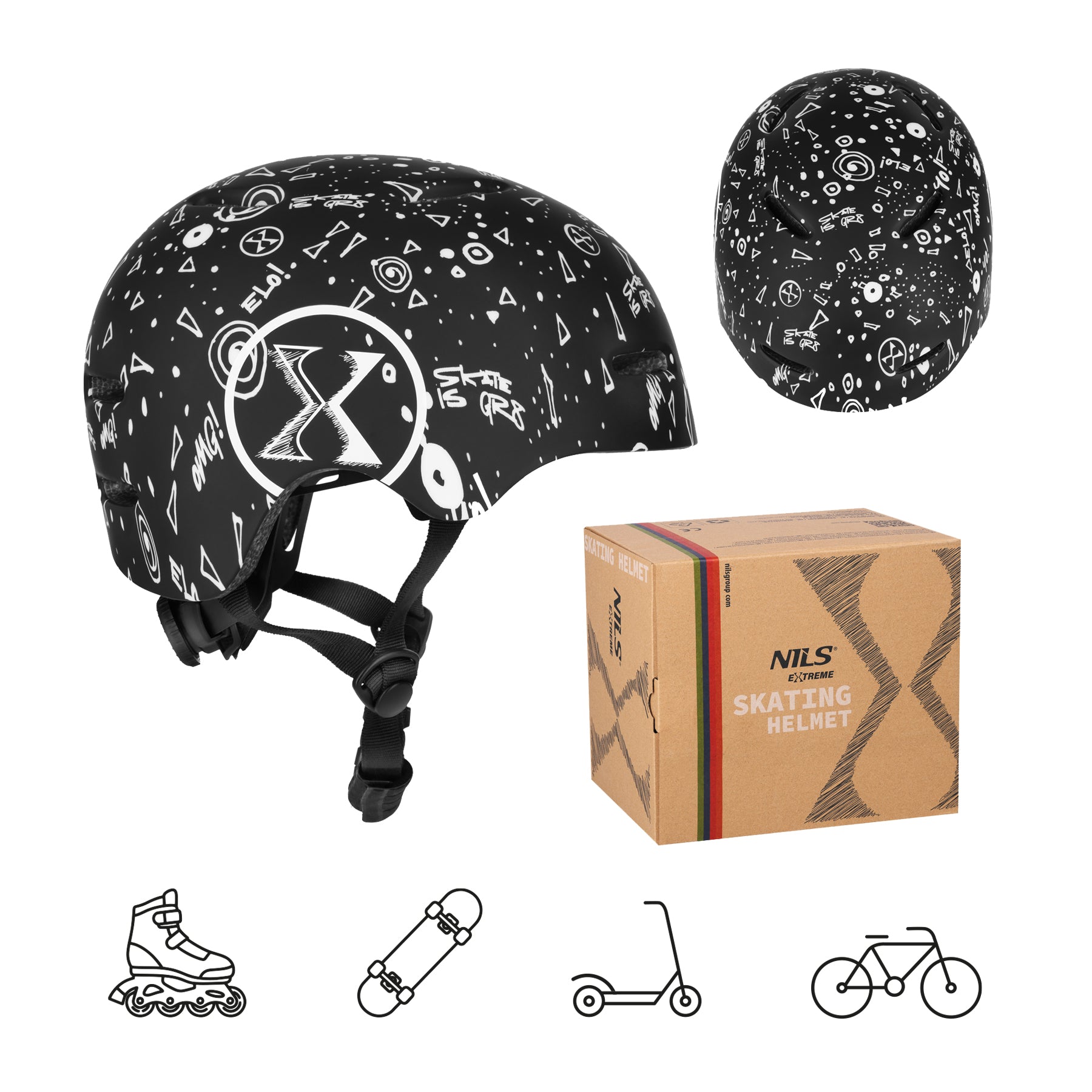 Nils Extreme MT311 Kask czarny XS(48-52 cm)