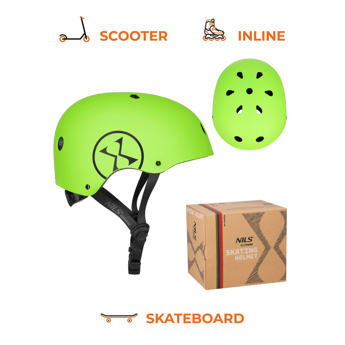 MTW001-2 KASK ZIELONY S(52-56CM) NILS EXTREME