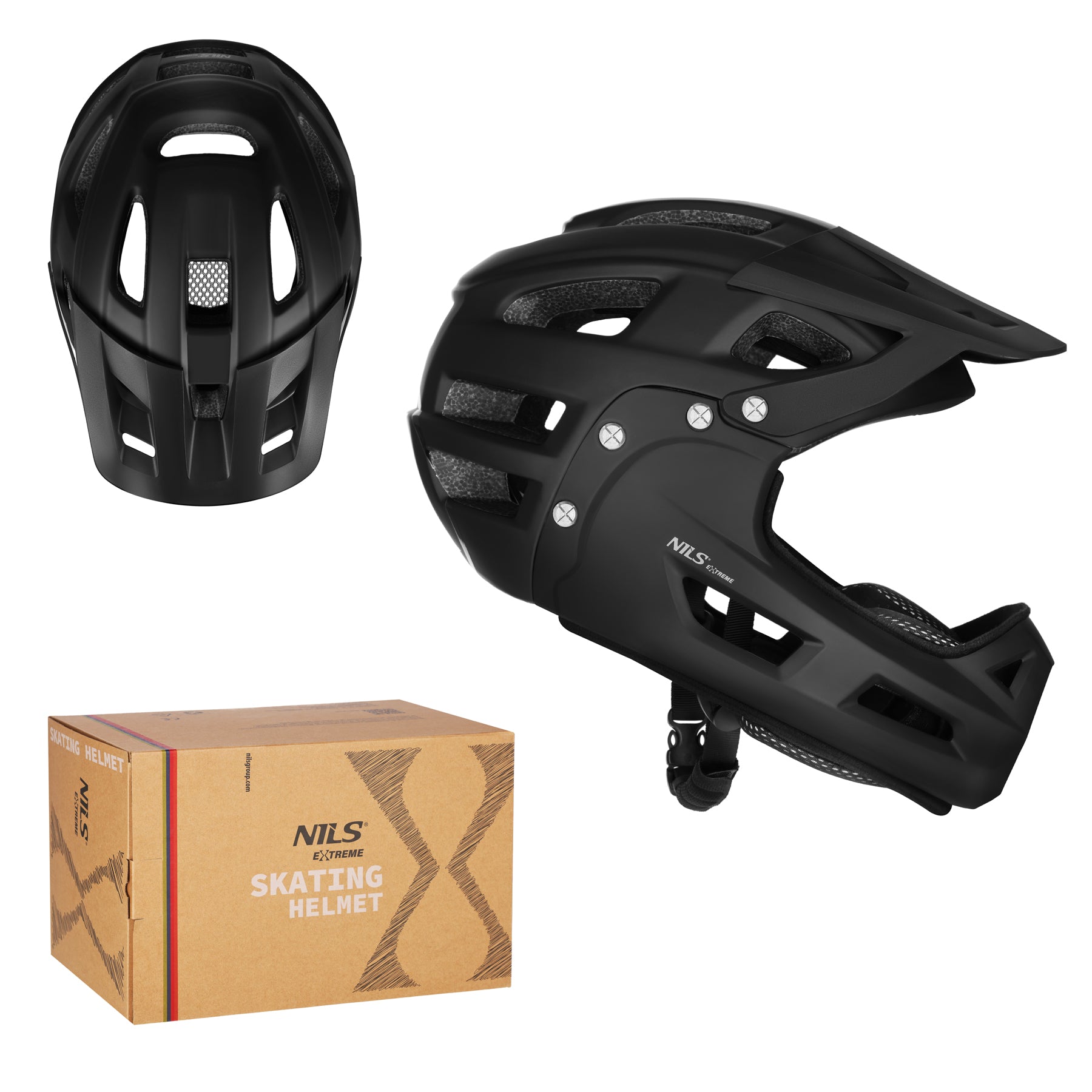 MTW101 KASK CZARNY FULL FACE M(56-58CM) NILS EXTREME