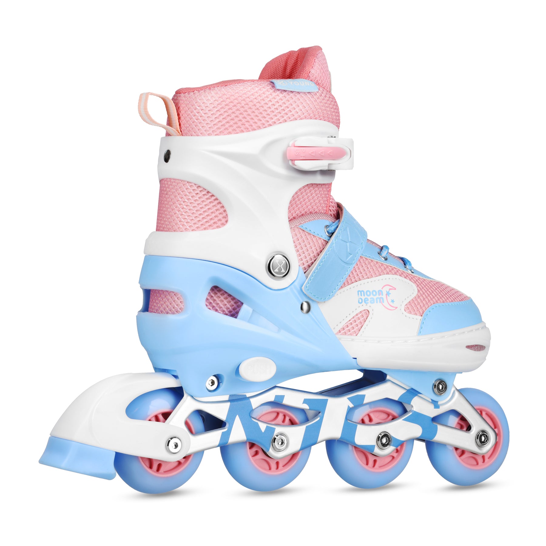 NA0189 LED SET INLINE SKATES PROTECTORS MOONBEAM WHITE SIZE M (35-38) NILS EXTREME