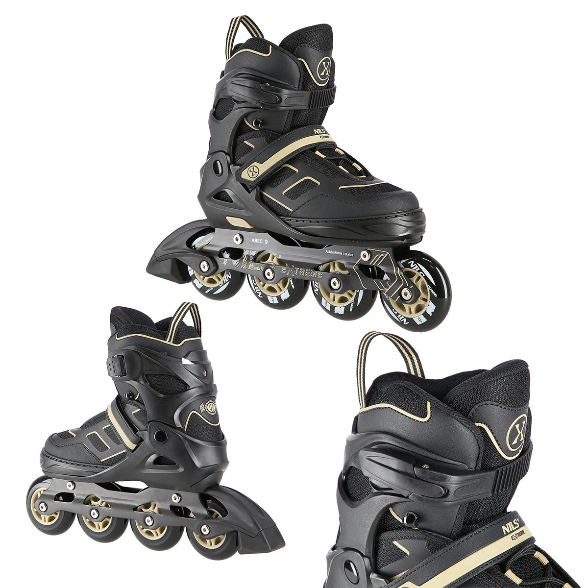 NA14174 ČERNÁ A BÉŽOVÁ VELIKOST M (35-38) INLINE BRUSLÍ NILS EXTREME OUTLET