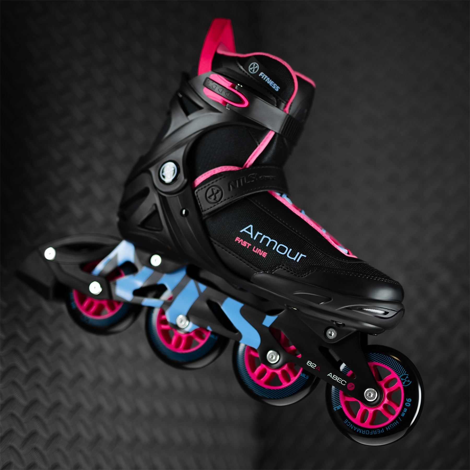 NA22151 ARMOUR BLACK PINK ROLLER SKATES SIZE 39 NILS EXTREME