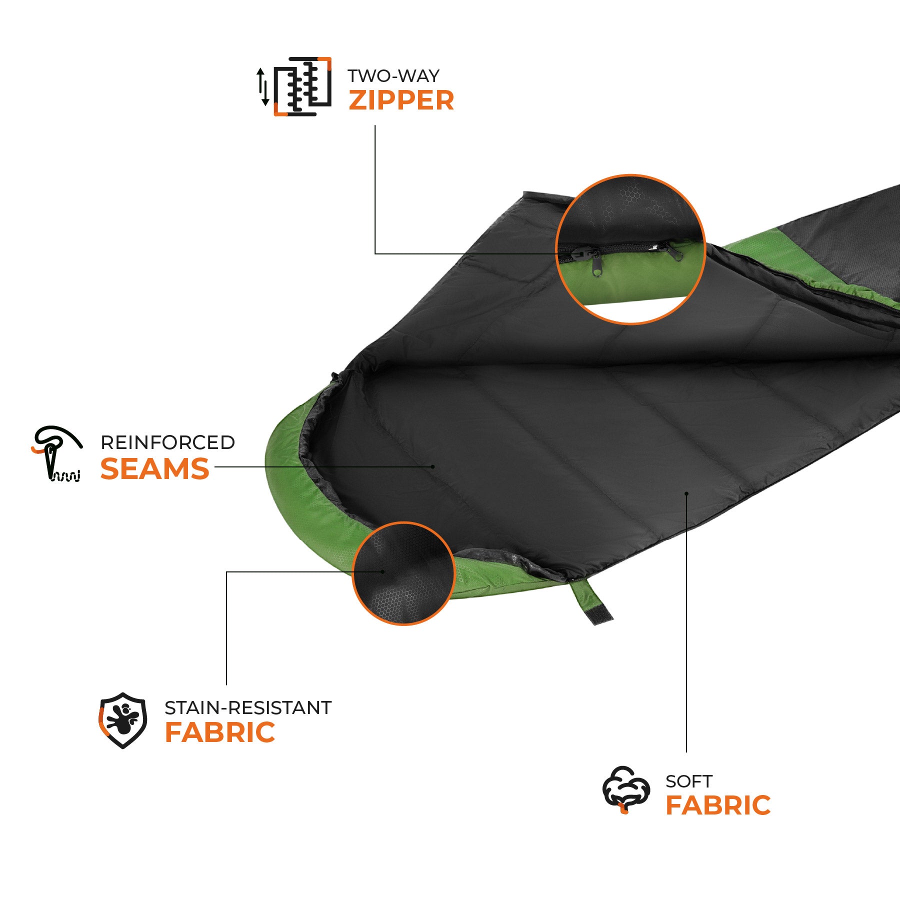 NC1705 ŚPIWÓR ULTRA LIGHT CZARNO-ZIELONY NILS CAMP