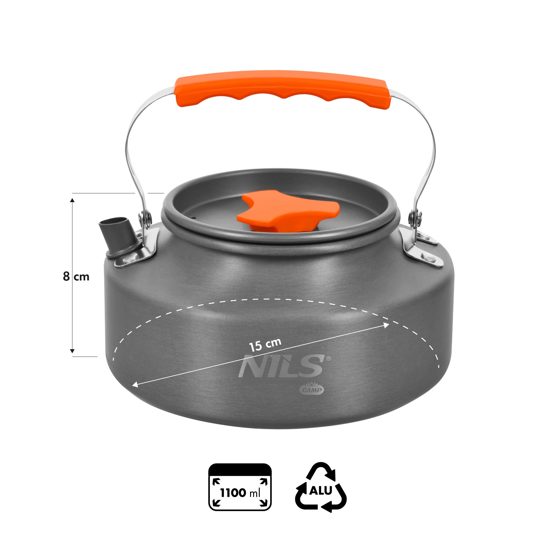 NC17118 CZAJNIK TURYSTYCZNY Z POKRYWKĄ 1,1 L NILS CAMP
