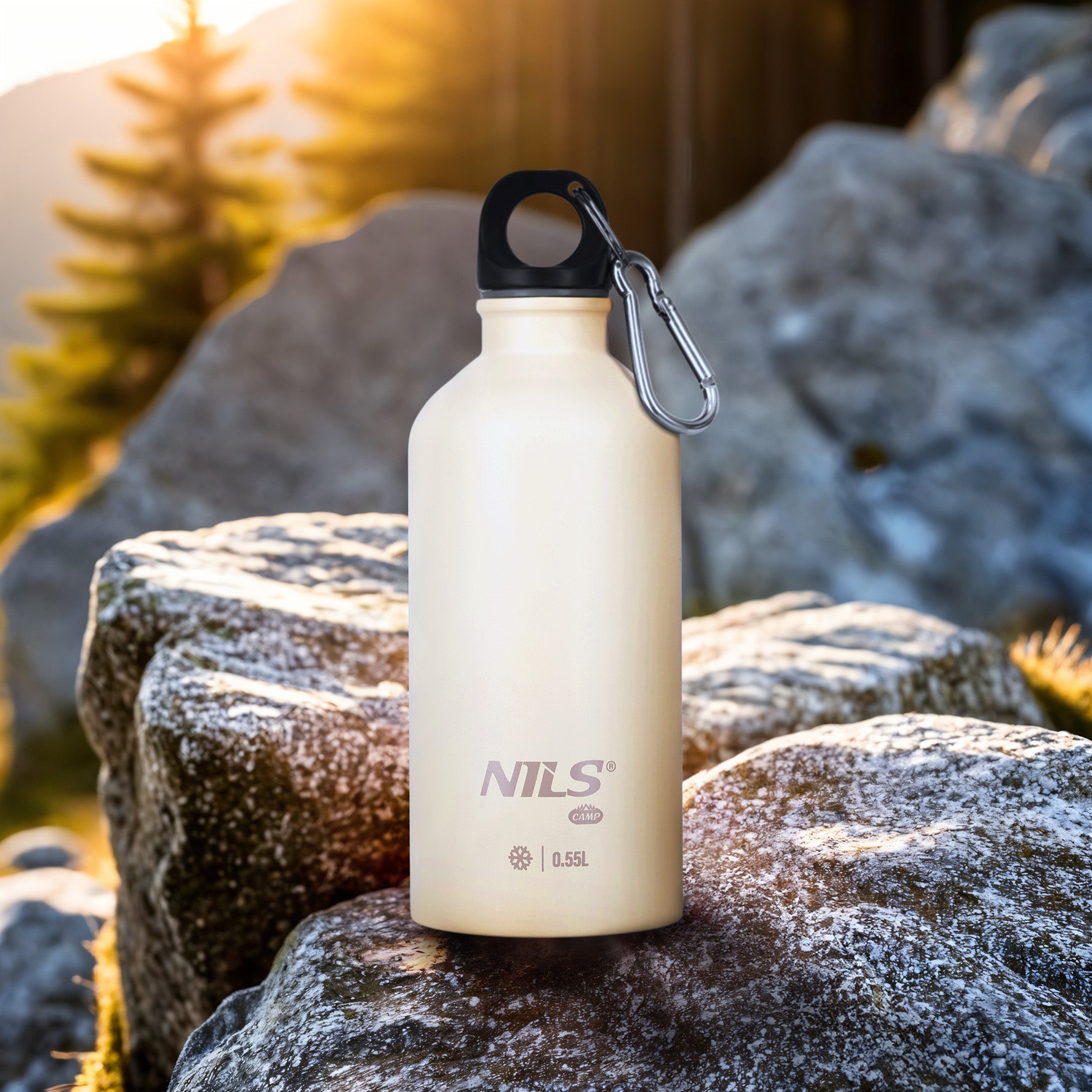 NC3801 BUTELKA TURYSTYCZNA 550ML BEŻOWA NILS CAMP