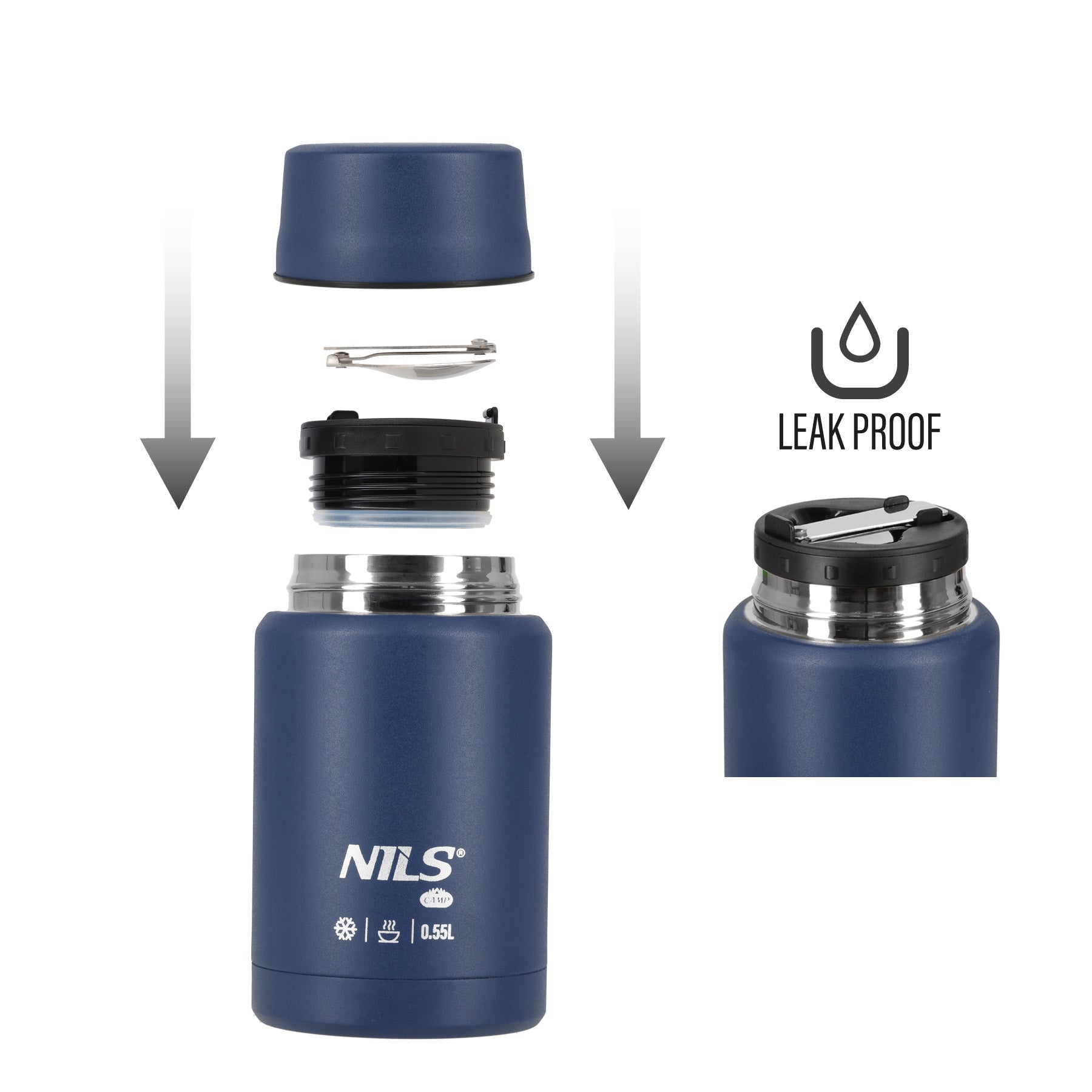 NC3807 TERMOS OBIADOWY 550ML NIEBIESKI NILS CAMP