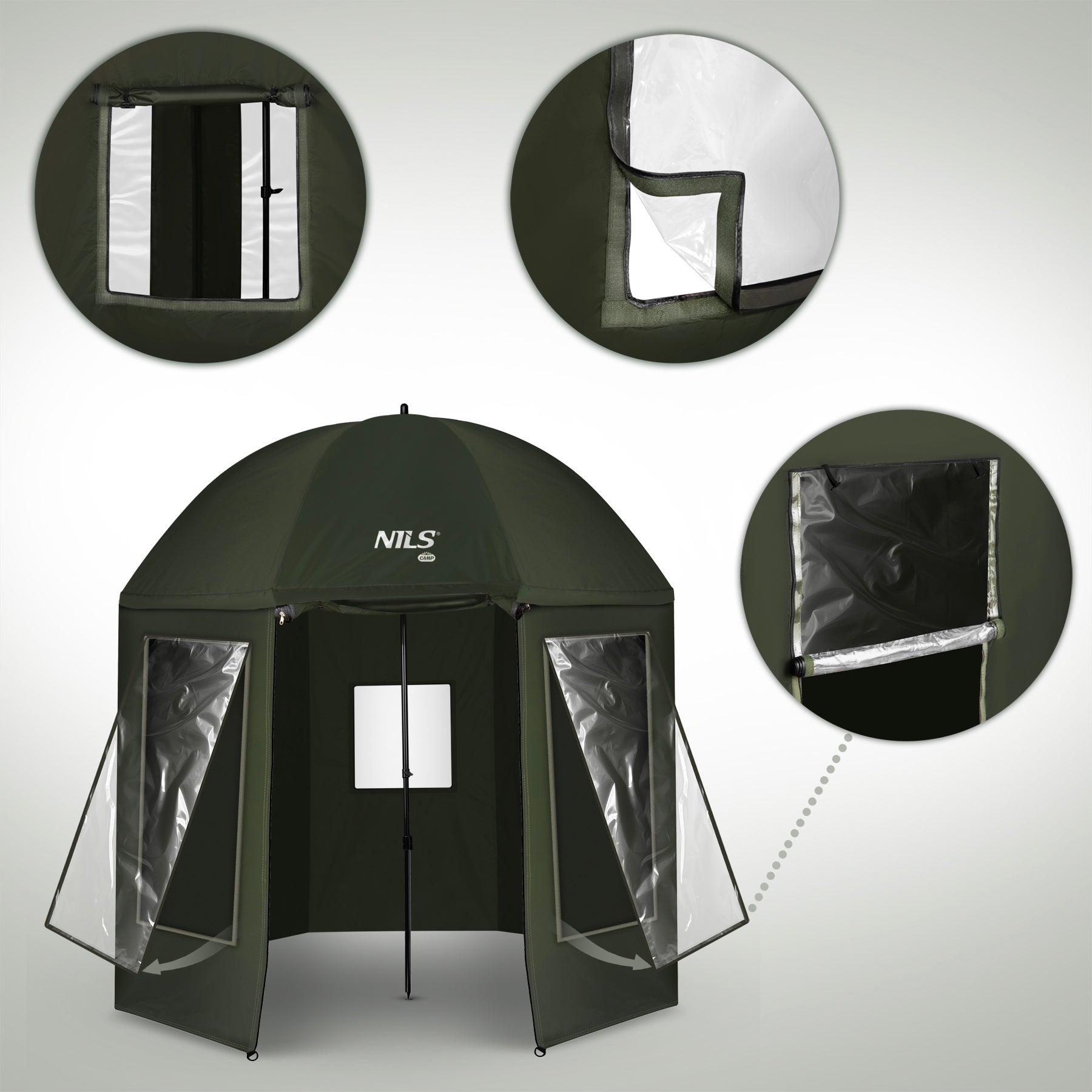 NC4701 PARASOL WĘDKARSKI Z PEŁNĄ OSŁONĄ NILS CAMP