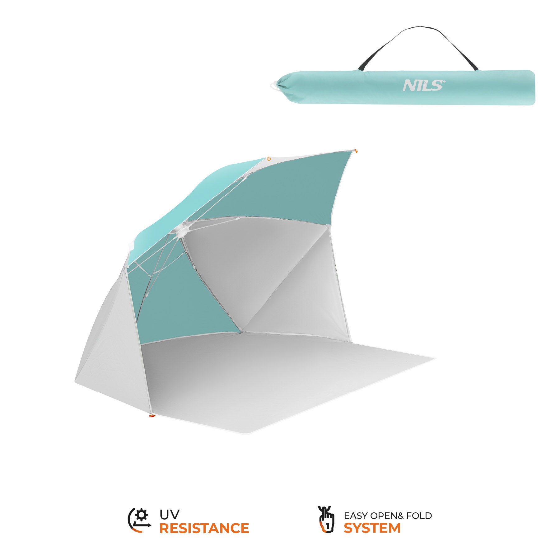 NC4803 PARASOL - PARAWAN PLAŻOWY 2 W 1 NILS