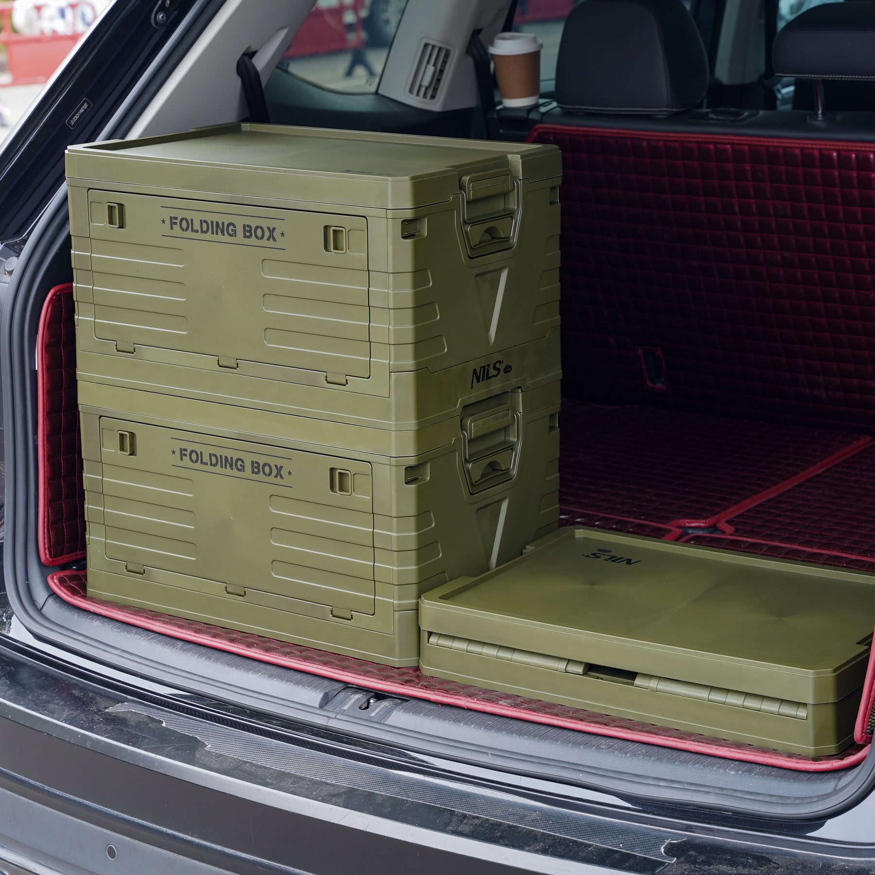 Skládací kempingový box NCB4004 s víkem, zelený, 50 l, NILS CAMP