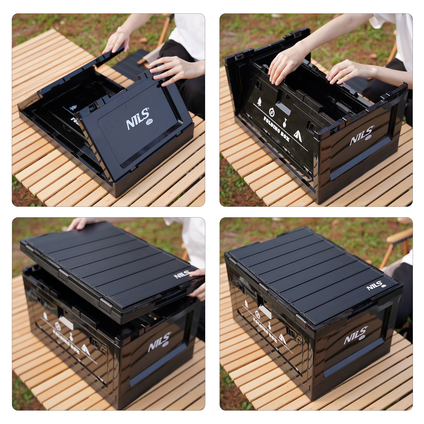 NCB4006 FOLDABLE CAMPING BOX WITH TABLE FUNCTION 2IN1 50L NILS CAMP