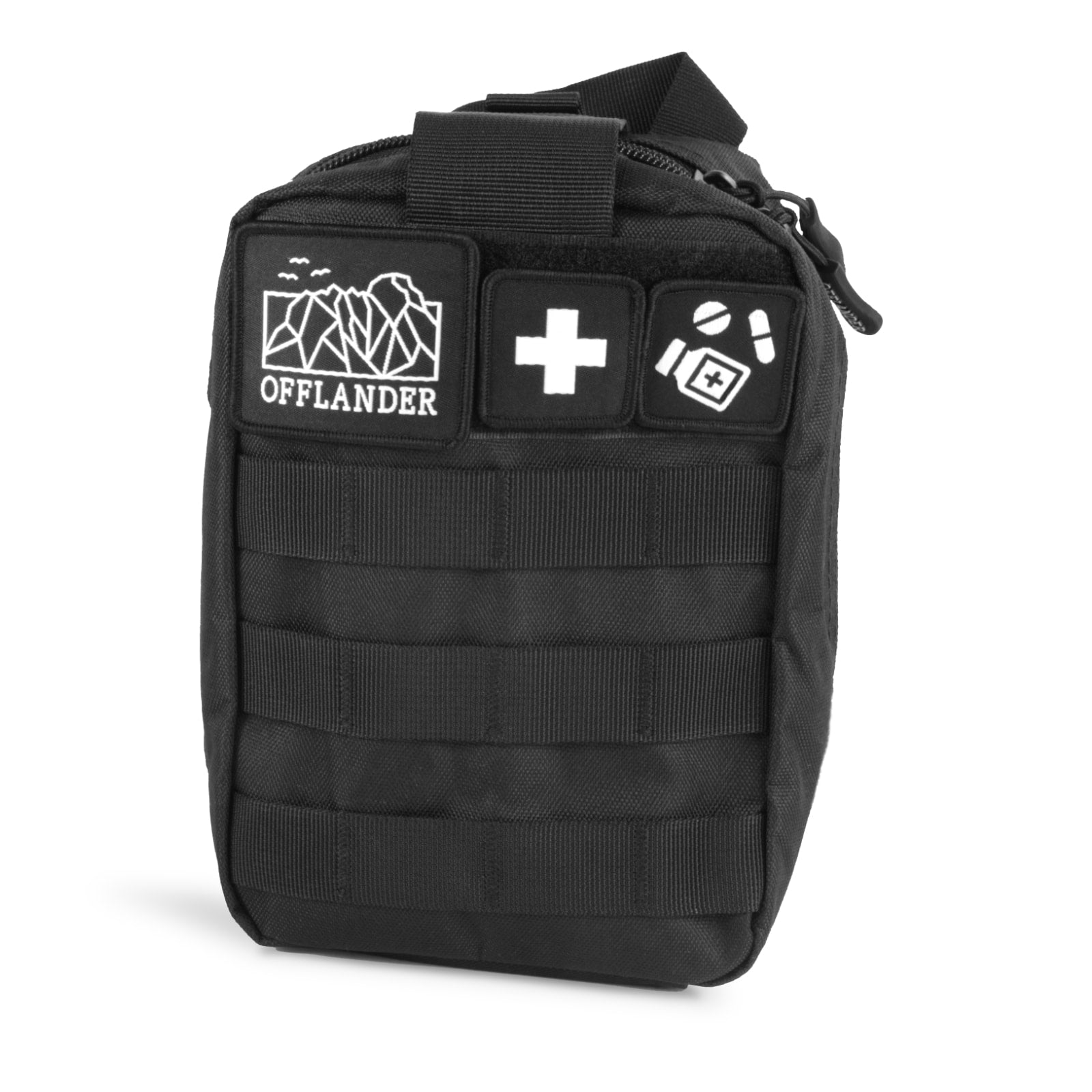 OFFLANDER MOLLE TACTICAL BAG WITH VELCRO FIRST AID KIT BLACK