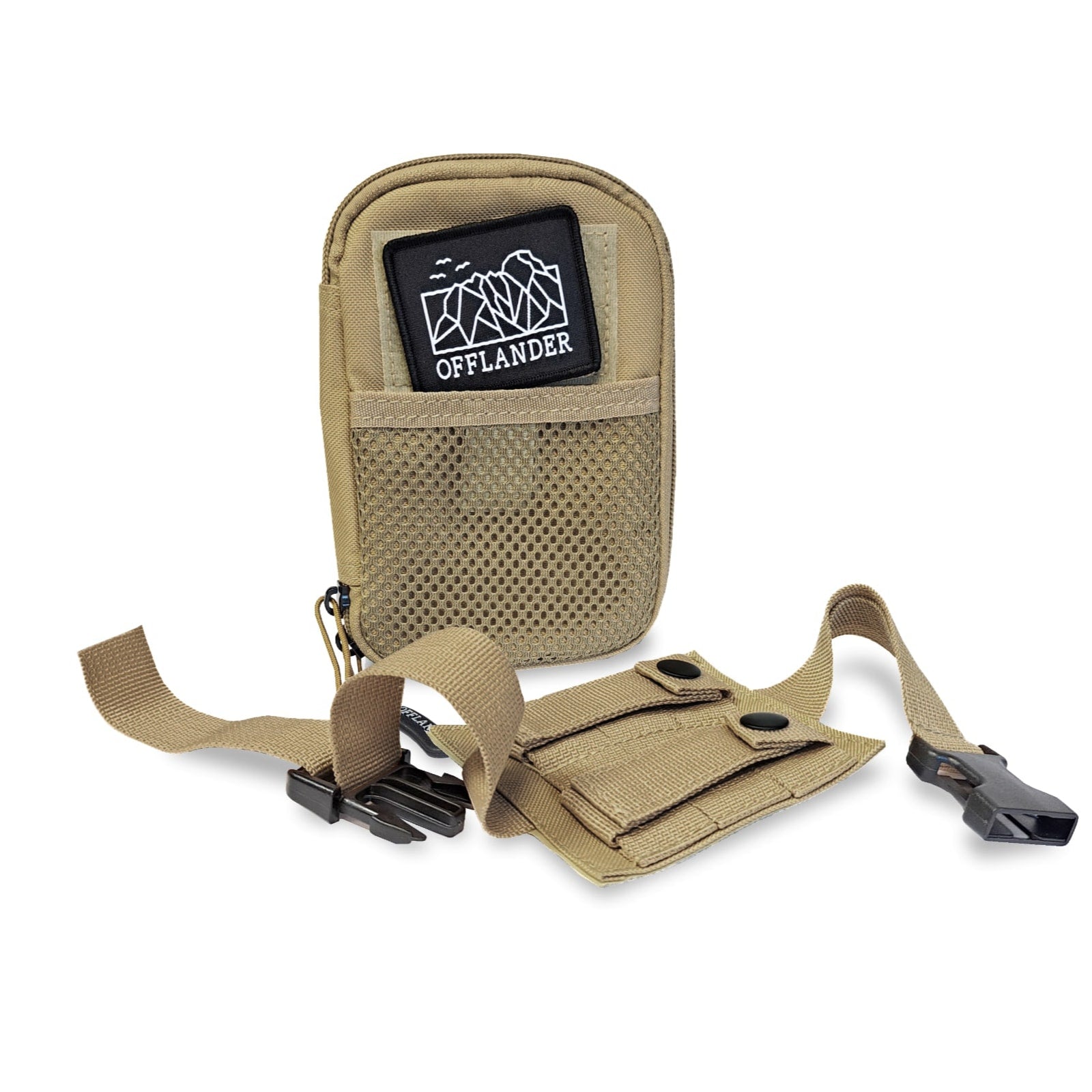 Taktická brašna Offlander MOLLE se suchým zipem na dokumenty, khaki