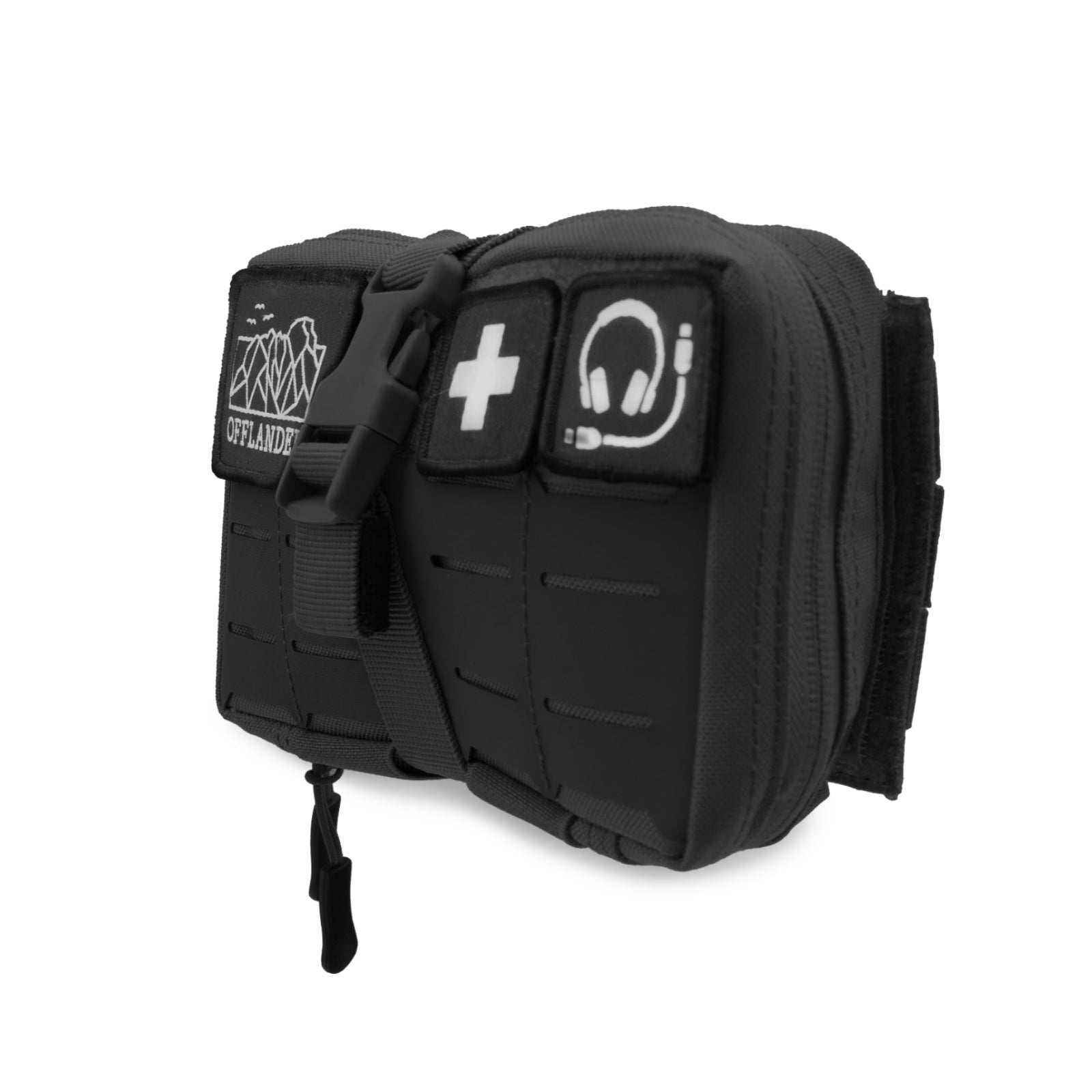 OFFLANDER MOLLE TACTICAL BAG WITH VELCRO FOR POWERBANK AND CABLES BLACK