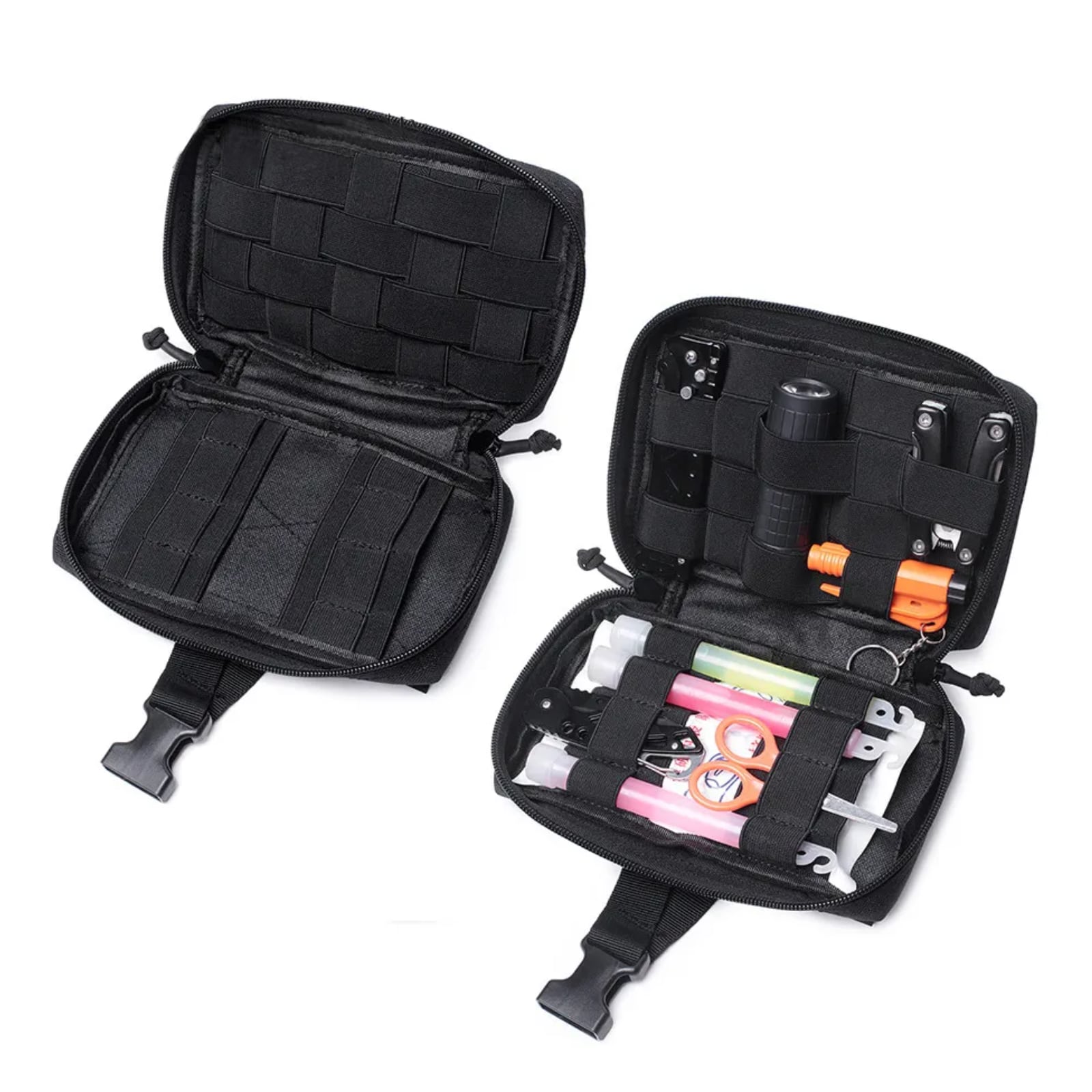 OFFLANDER MOLLE TACTICAL BAG WITH VELCRO FOR POWERBANK AND CABLES BLACK