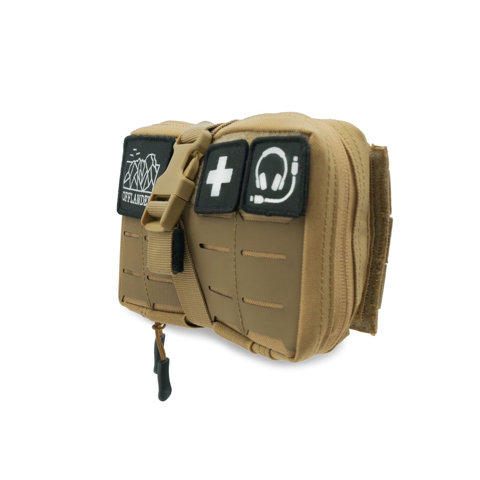 OFFLANDER MOLLE TACTICAL BAG WITH VELCRO FOR POWERBANK AND CABLES KHAKI