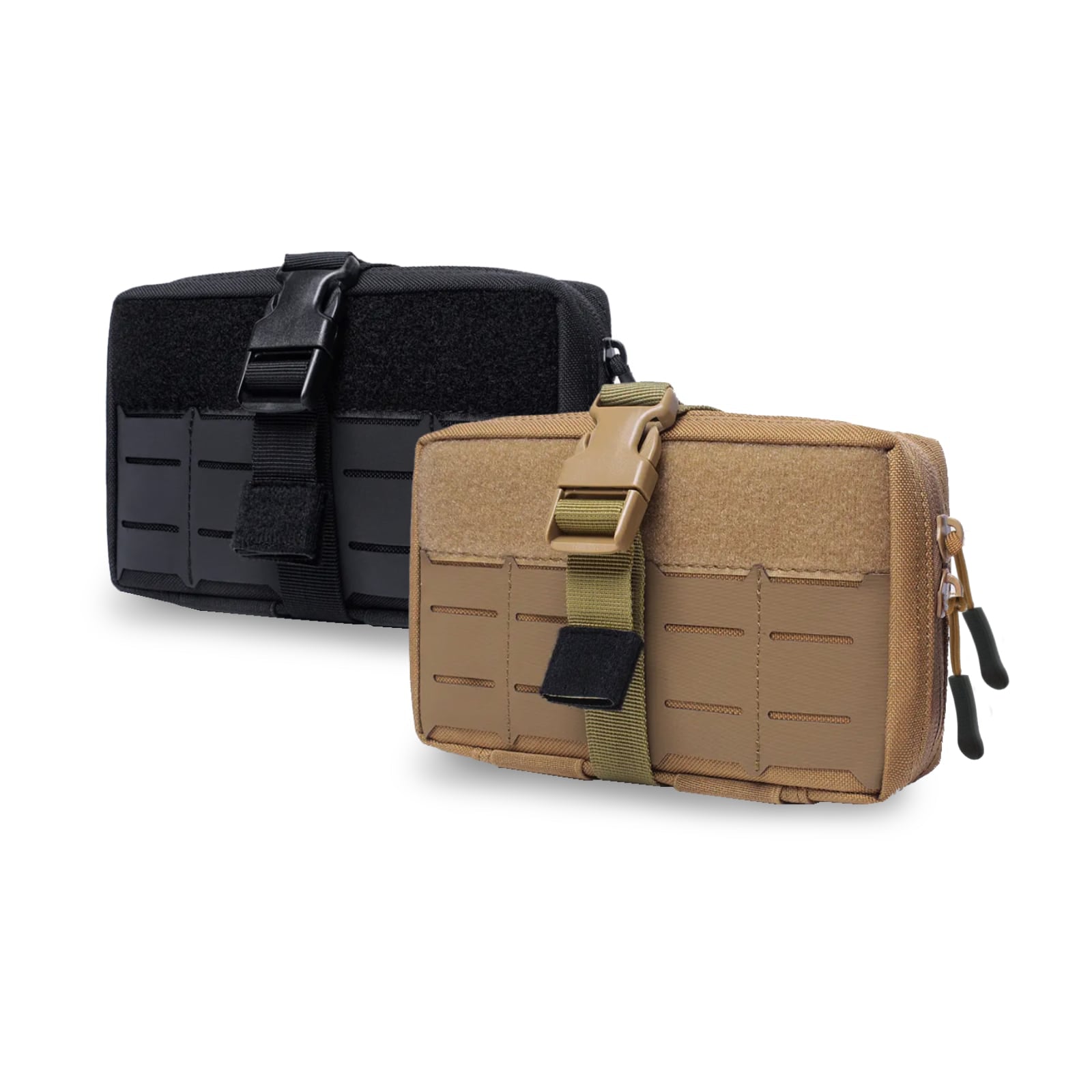 OFFLANDER MOLLE TACTICAL BAG WITH VELCRO FOR POWERBANK AND CABLES BLACK