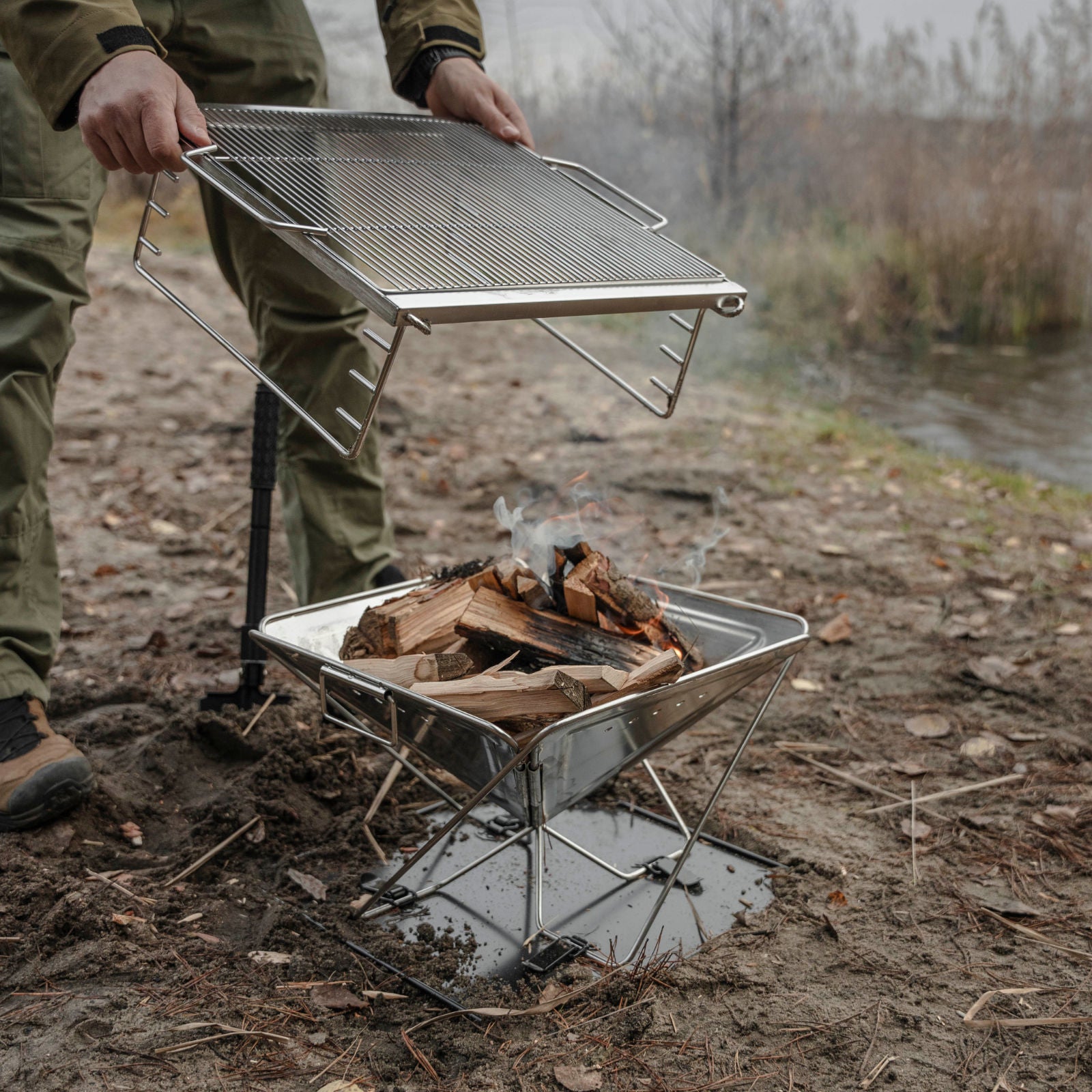 OFFLANDER DUŻY GRILL SKŁADANY KEMPINGOWY PRZENOŚNY