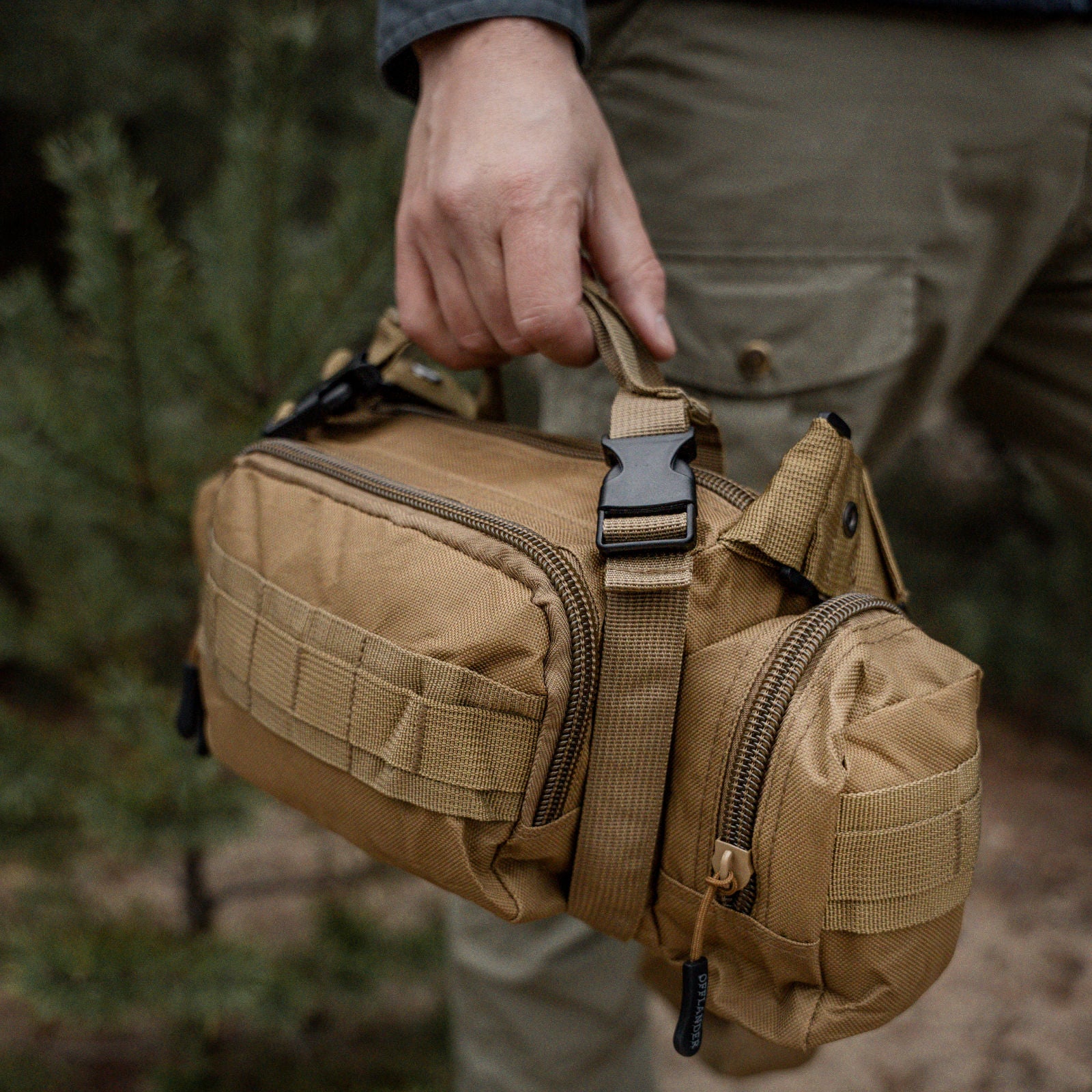 OFFLANDER PLECAK TURYSTYCZNY SURVIVAL COMBO 38L KHAKI