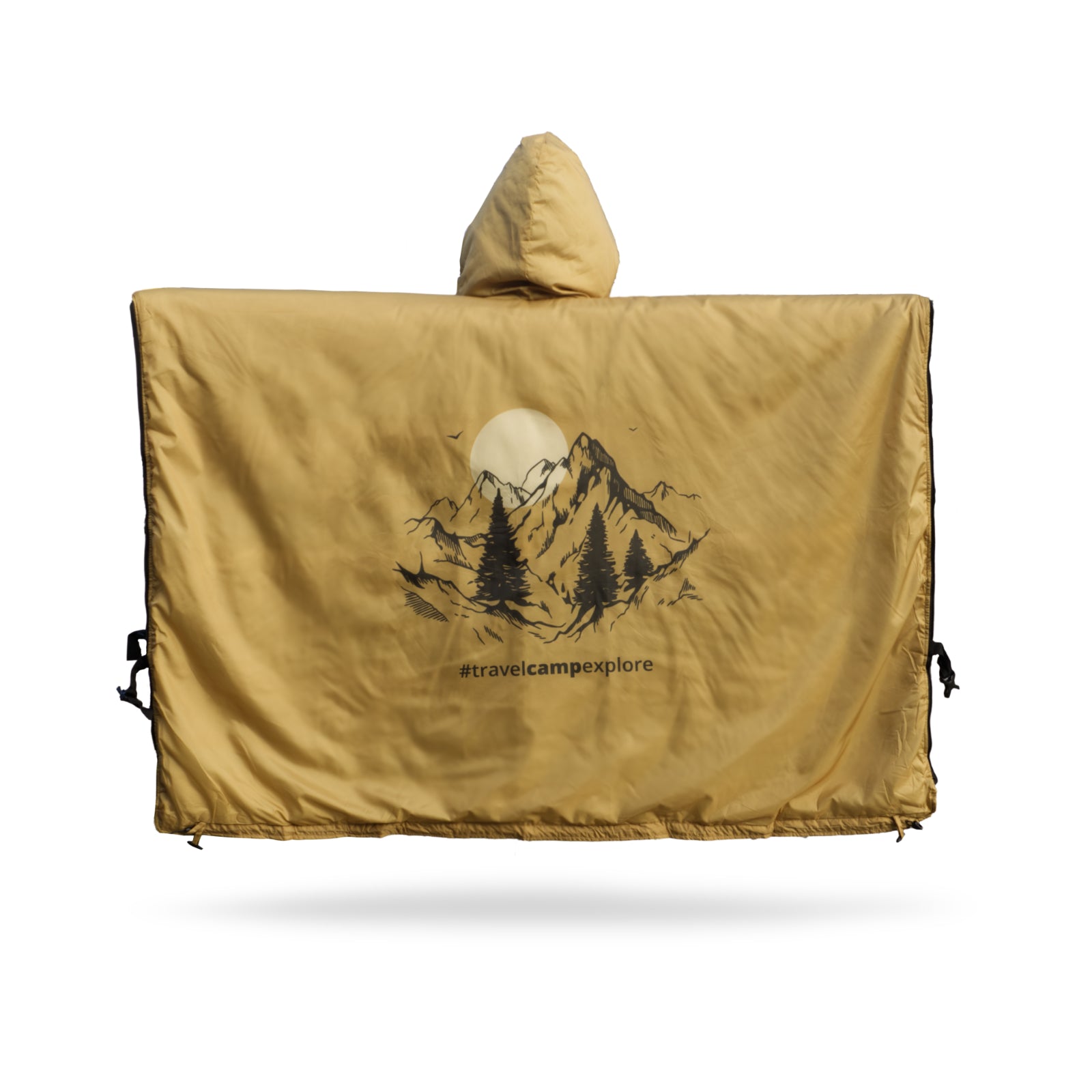 OFFLANDER CAMPING PONCHO THIN WITH HEATER CHAMPAGNE