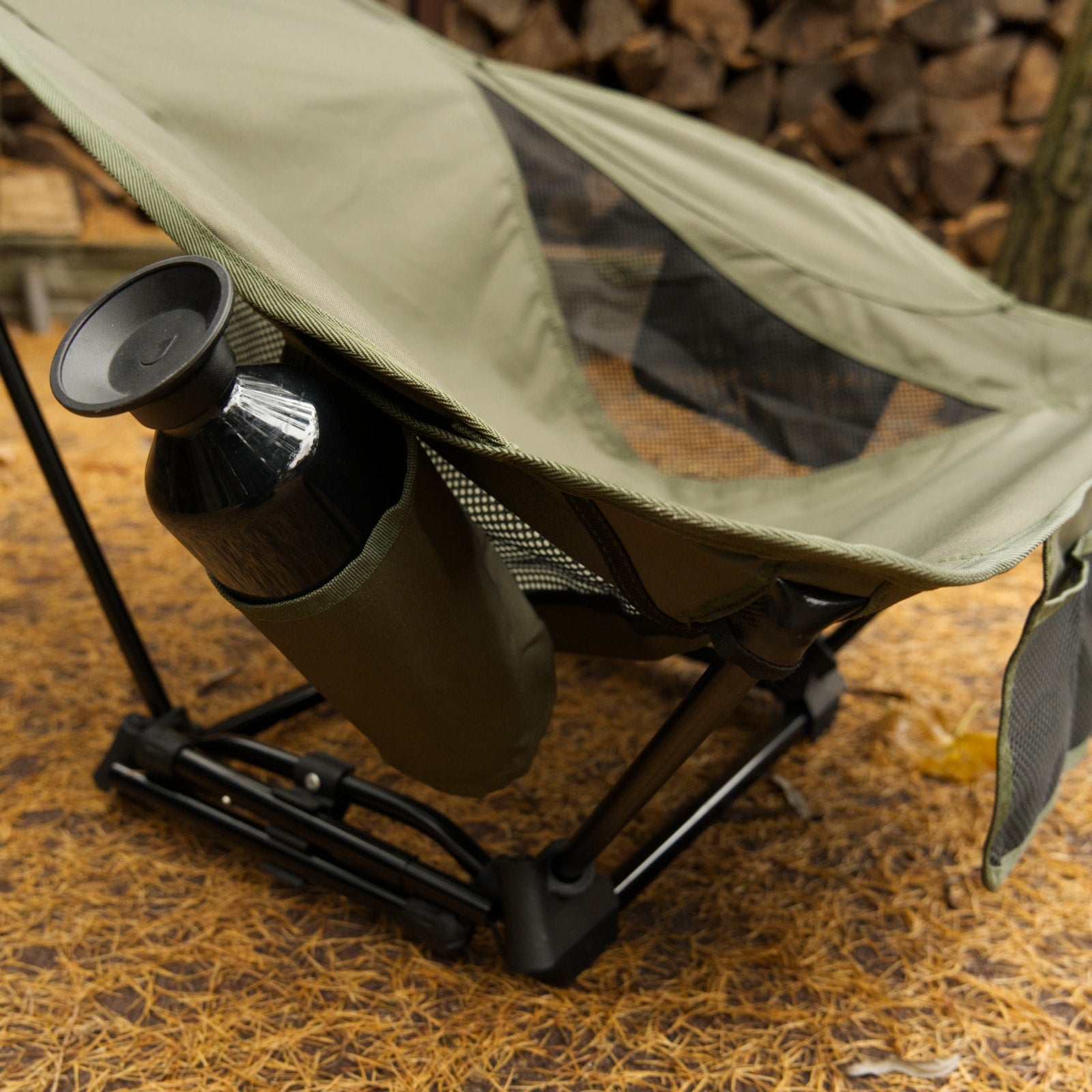 OFFLANDER LARGE FOLDING CAMPING CHAIR OLIVE