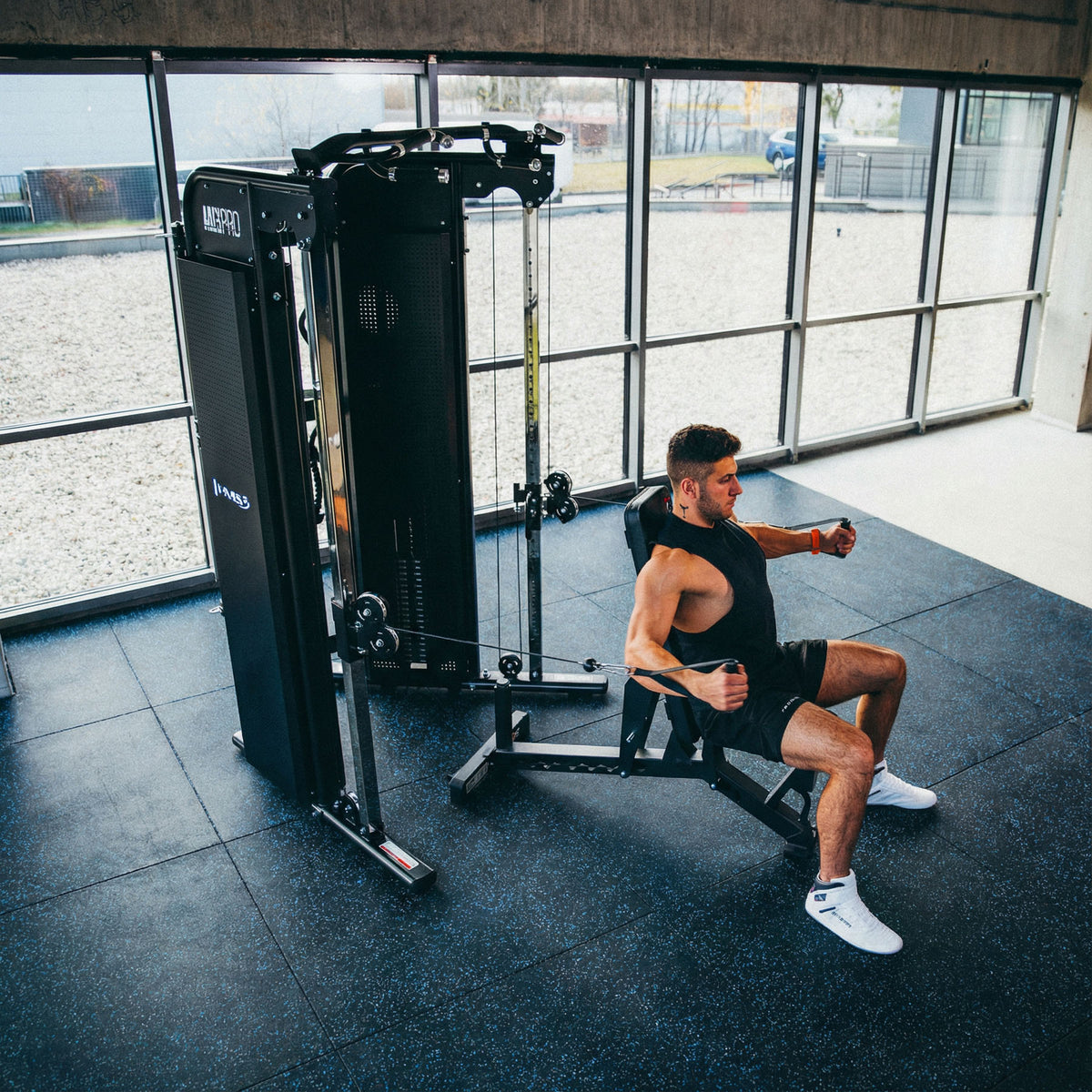 POS15 PODŁOGA GUMOWA POD SPRZĘT FITNESS BLACK/BLUE