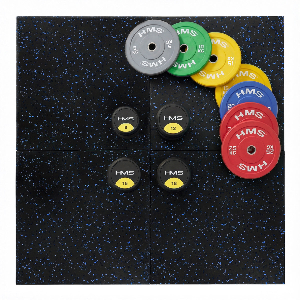 POS15 PODŁOGA GUMOWA POD SPRZĘT FITNESS BLACK/BLUE