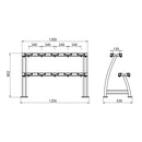 STR38 TWO-LEVEL DUMBBELL STAND COMMERCIAL HMS