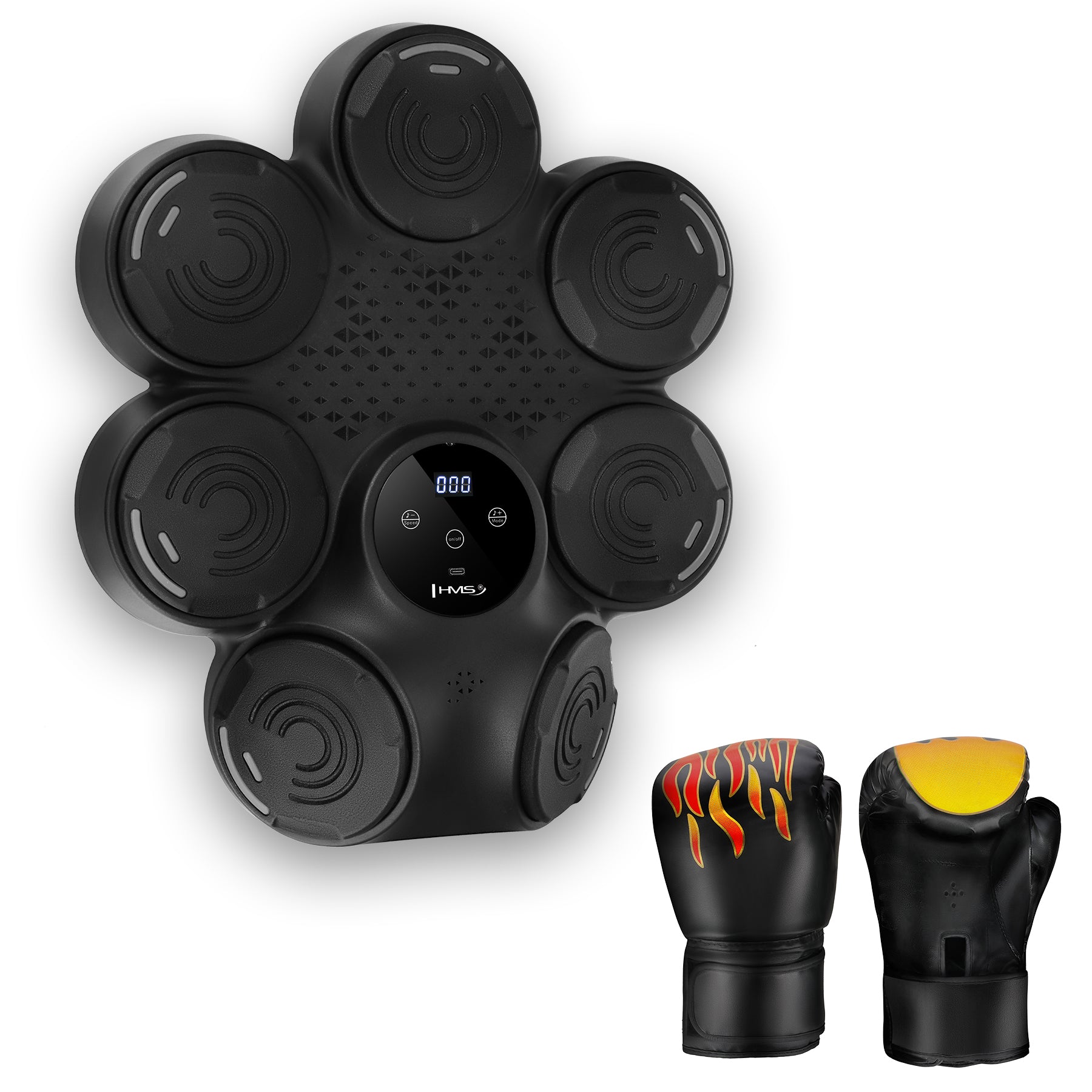 TB30 ELEKTRONICZNA TARCZA BOKSERSKA BLUETOOTH Z MUZYKĄI RĘKAWICAMI HMS