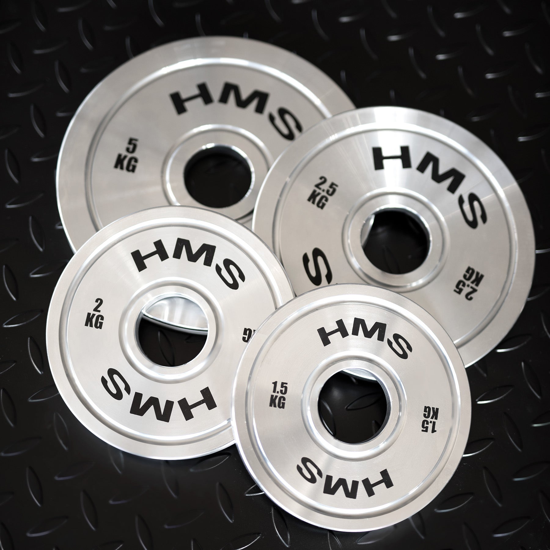 TOS OLYMPIC STEEL CALIBRATED PLATE SET 2 x 1.5 - 5.0 KG (22 KG) HMS