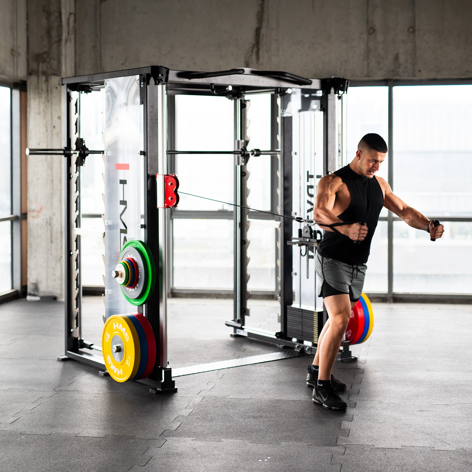 TRYTON DOUBLE HOIST OVERHEAD CRANE WITH STACK COMMERCIAL HMS