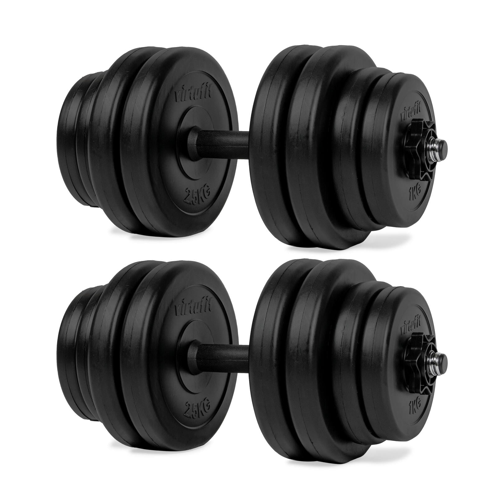 VIRTUFIT ZESTAW HANTLI REGULOWANYCH WINYLOWYCH 2 X 14 KG