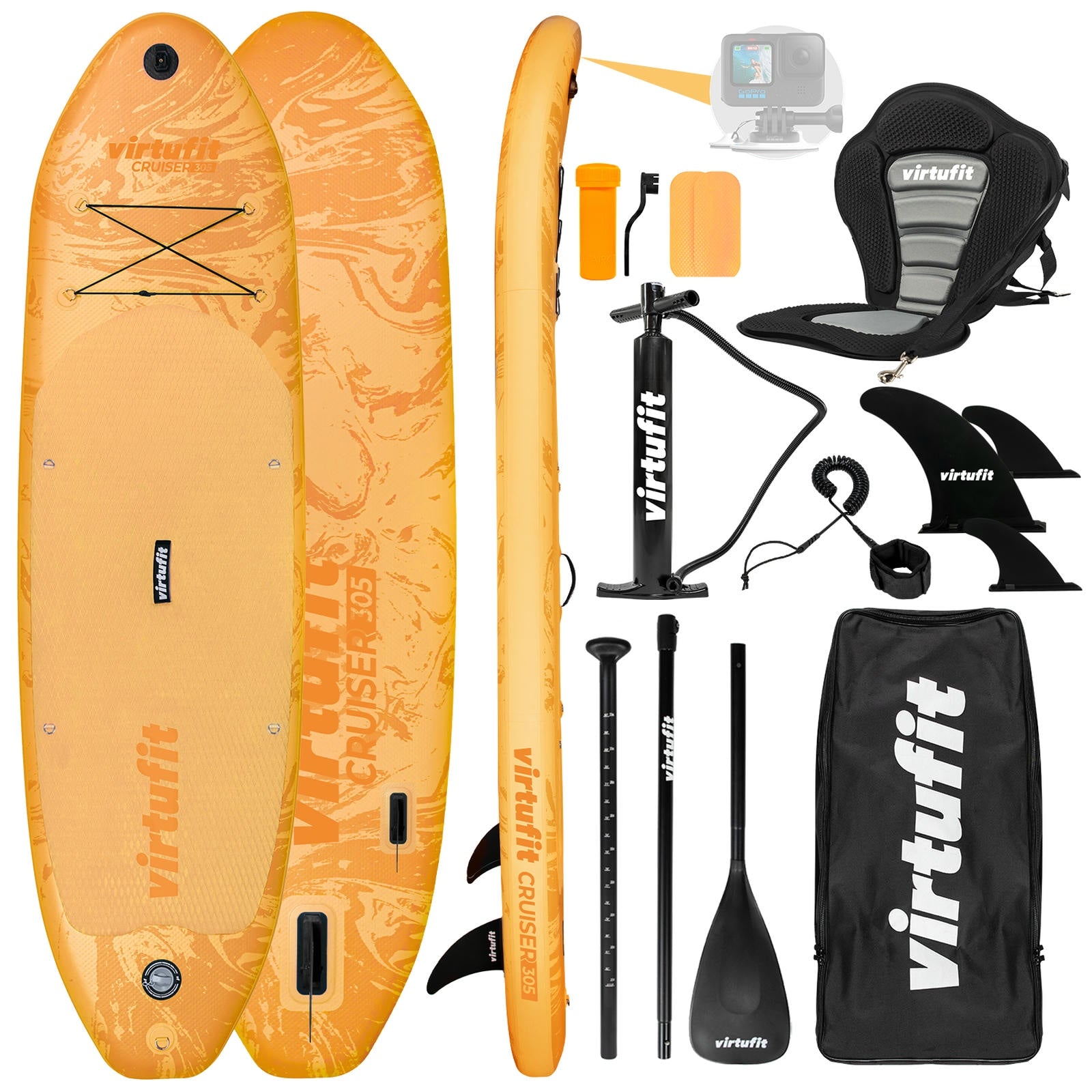 VirtuFit Cruiser 305 Deska SUP z siedziskiem i akcesoriami pomarańczowy