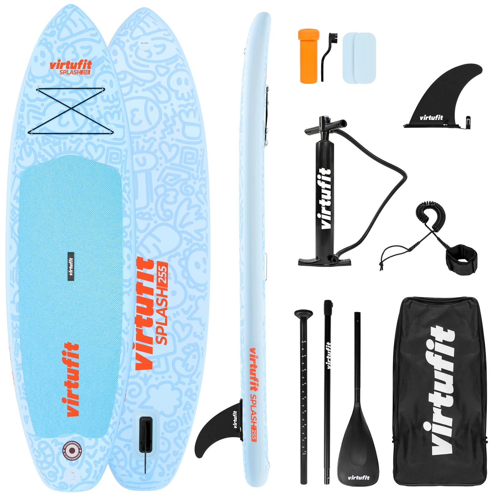 VIRTUFIT DESKA SUP SPLASH 255 Z AKCESORIAMI LIGHT BLUE