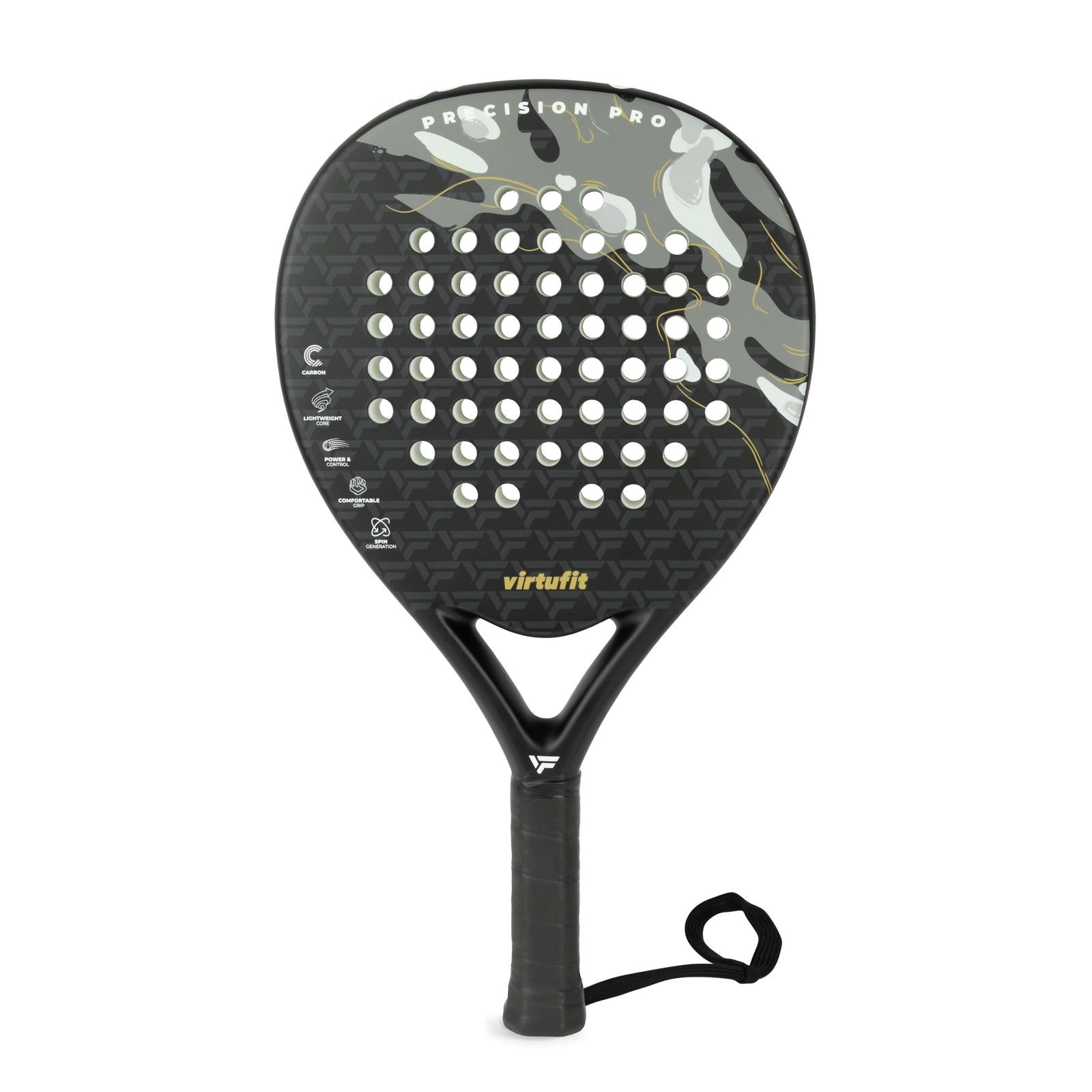 VIRTUFIT RAKIETA PADEL PRECISION PRO - CZARNO-ZŁOTA