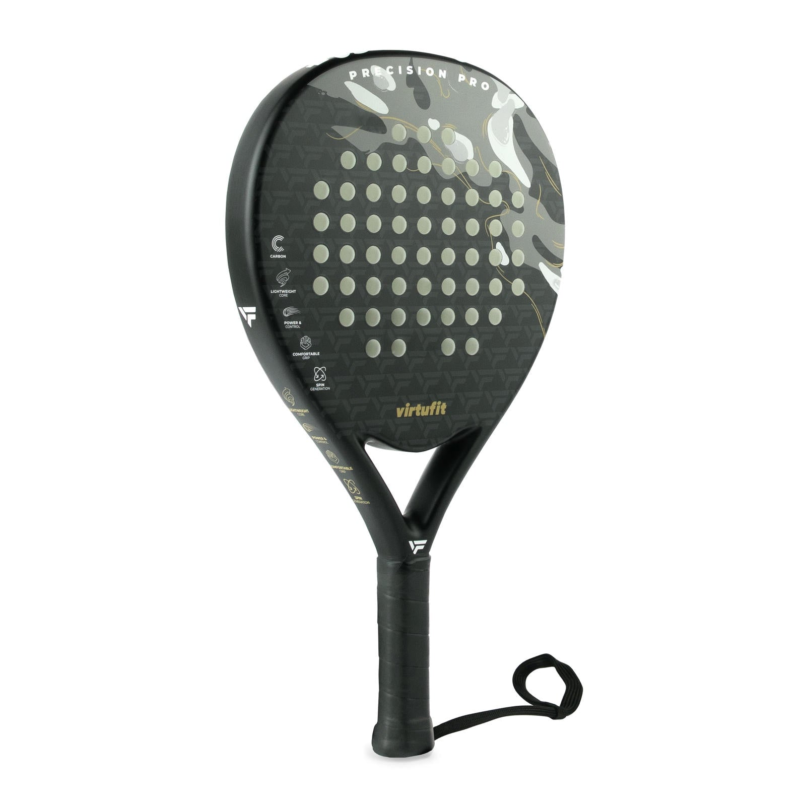 VIRTUFIT RAKIETA PADEL PRECISION PRO - CZARNO-ZŁOTA