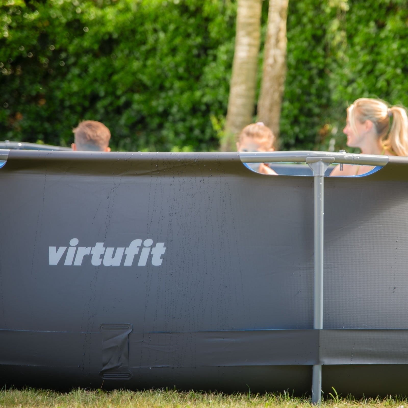 VIRTUFIT OKRĄGŁY BASEN 244 CM Z POMPĄ FILTRUJĄCĄ ANTRACYTOWY
