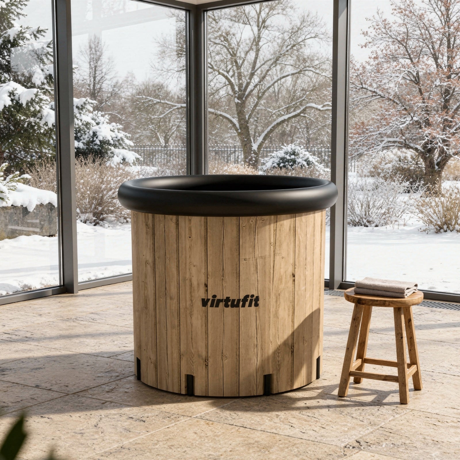 VIRTUFIT WANNA LODOWA XXL 375 LITRÓW WOOD LOOK Z AKCESORIAMI