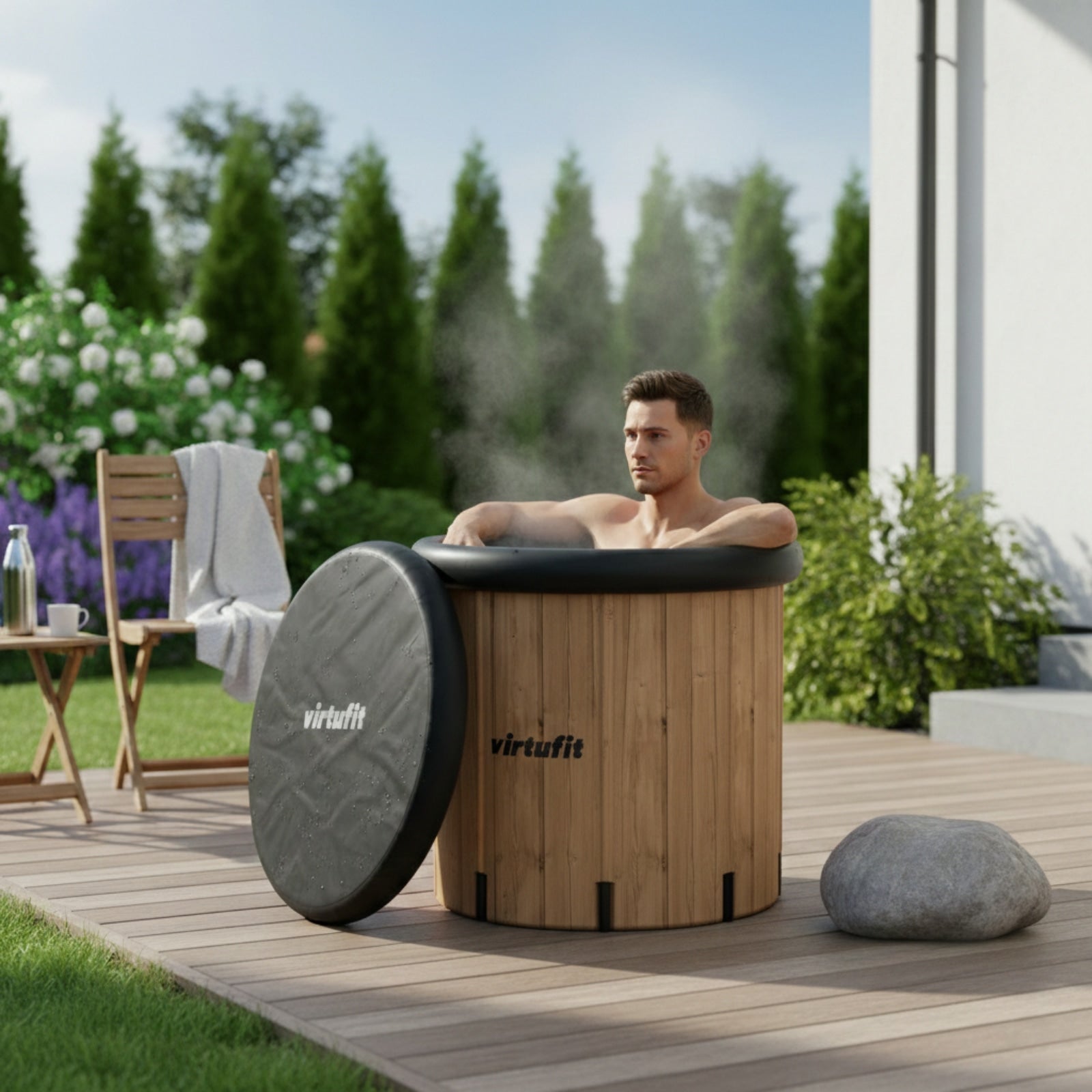 VIRTUFIT WANNA LODOWA XXL 375 LITRÓW WOOD LOOK Z AKCESORIAMI