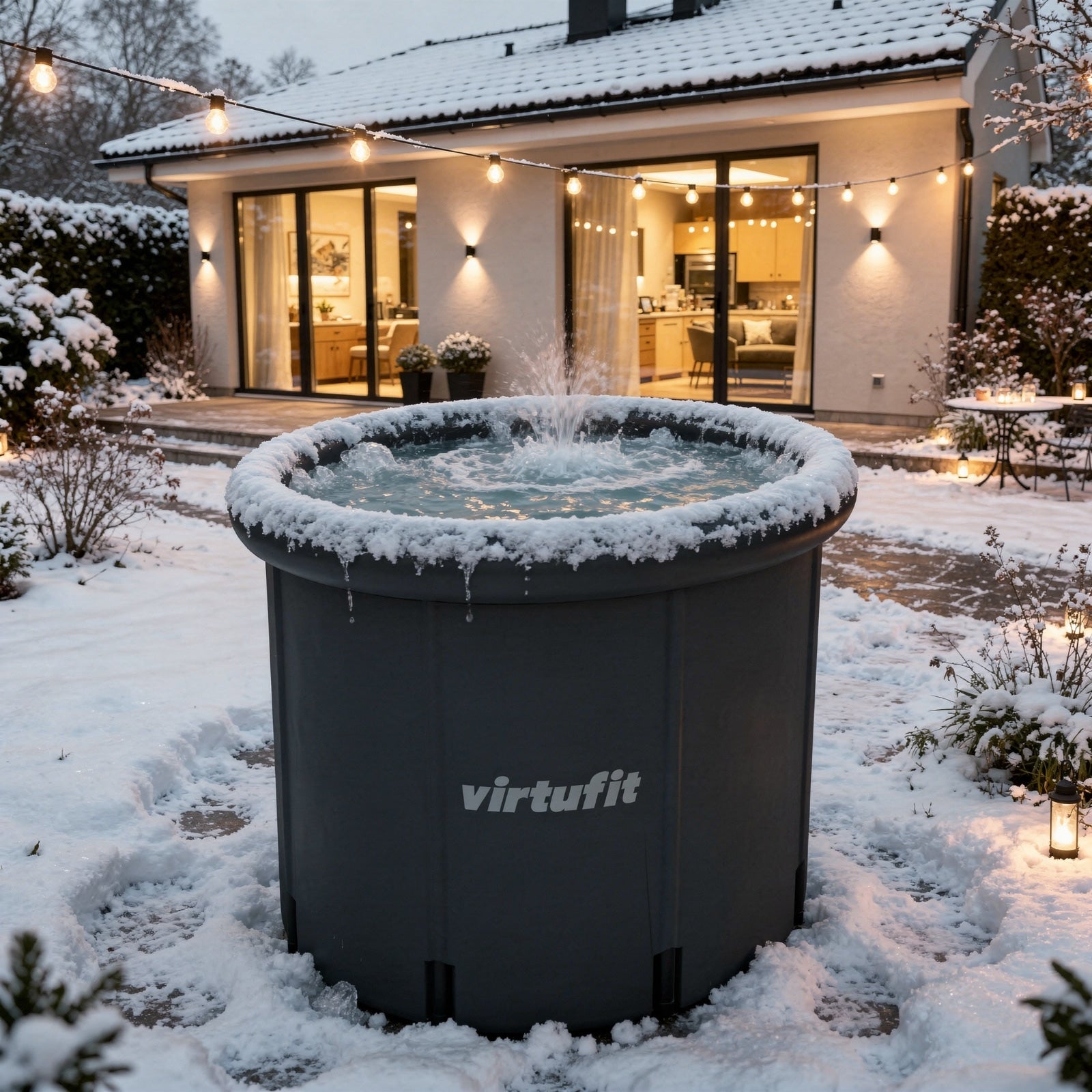 VIRTUFIT WANNA LODOWA XXL 375 LITRÓW ANTRACYT Z AKCESORIAMI