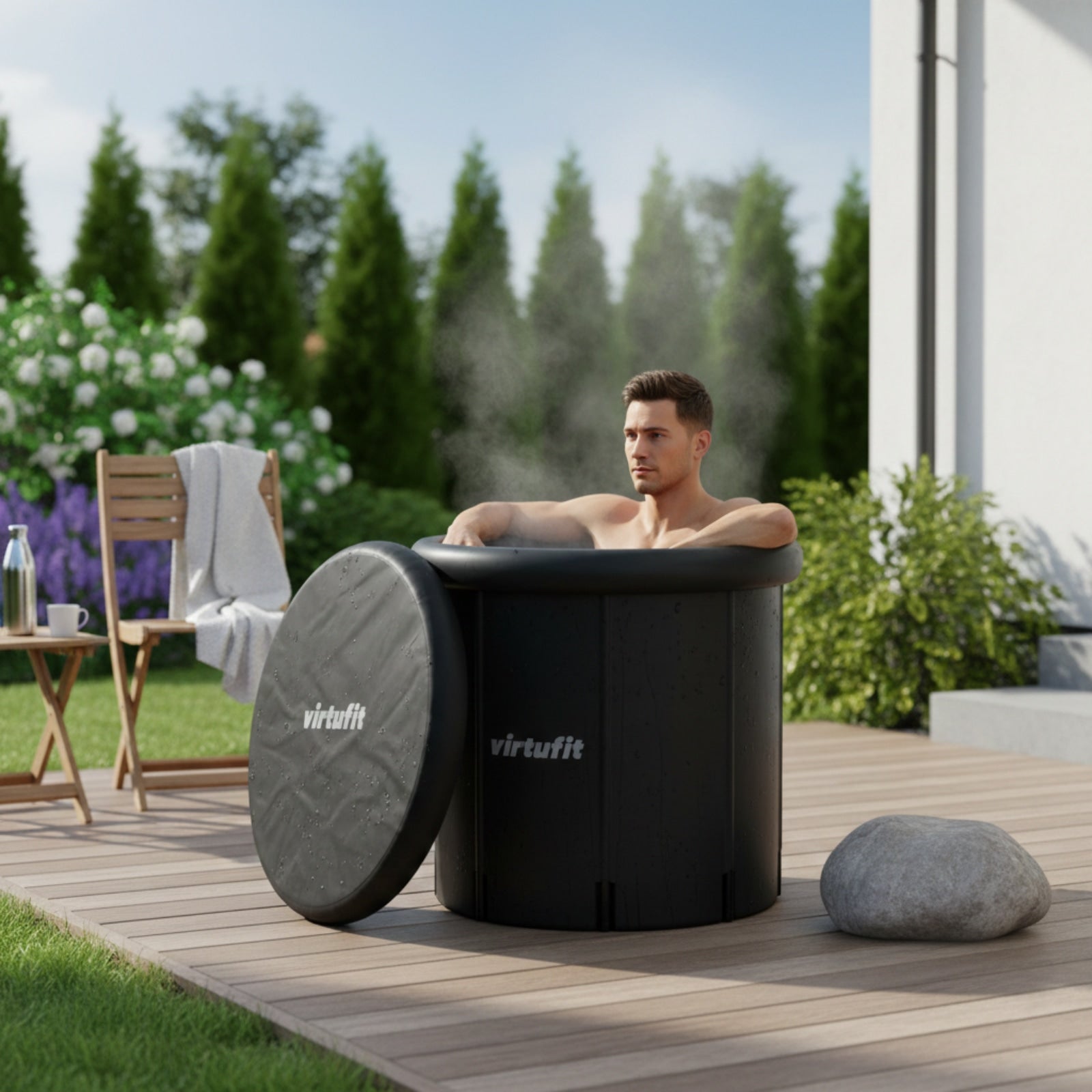 VIRTUFIT WANNA LODOWA XXL 375 LITRÓW ANTRACYT Z AKCESORIAMI