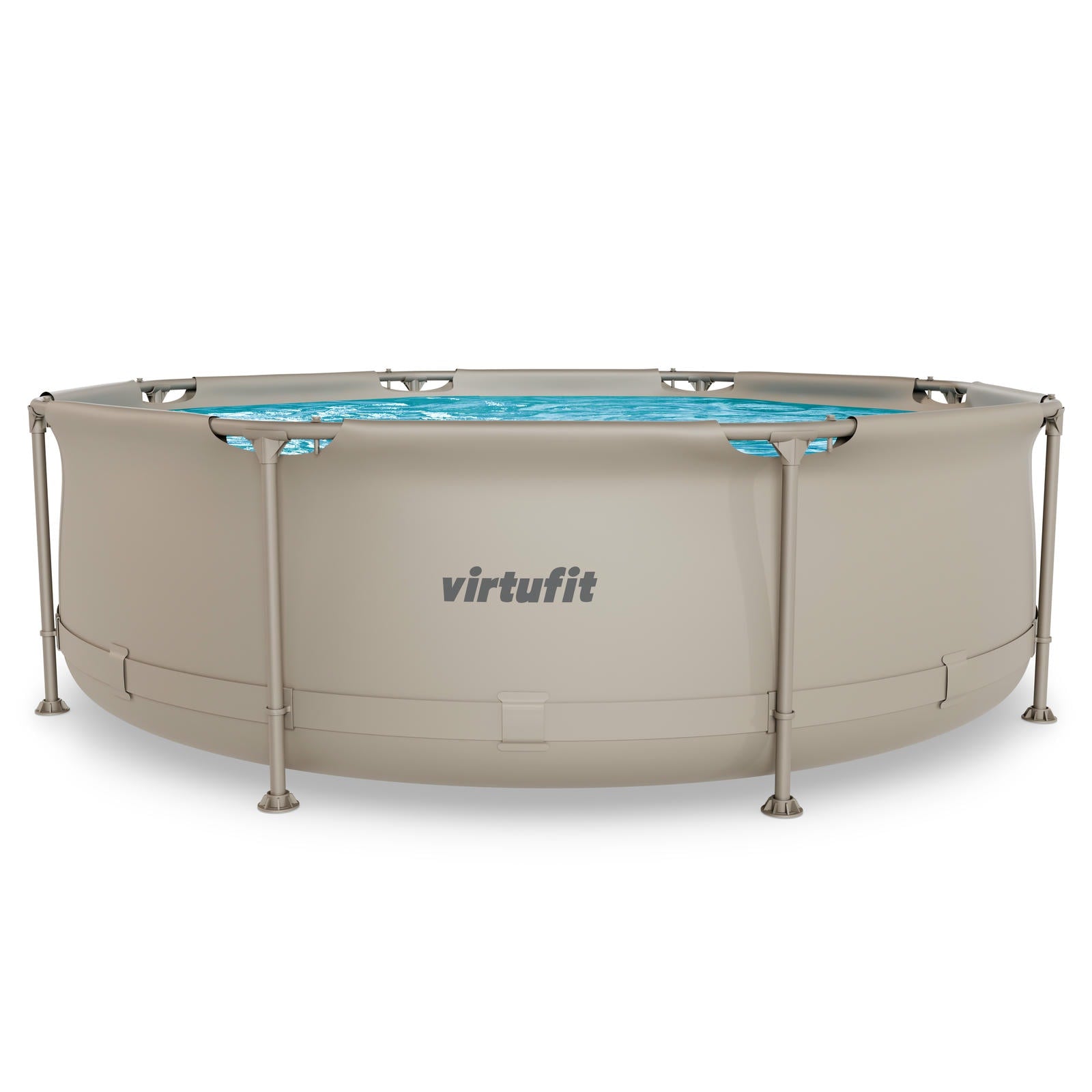 VIRTUFIT OKRĄGŁY BASEN 244 CM Z POMPĄ FILTRUJĄCĄ BEŻOWY