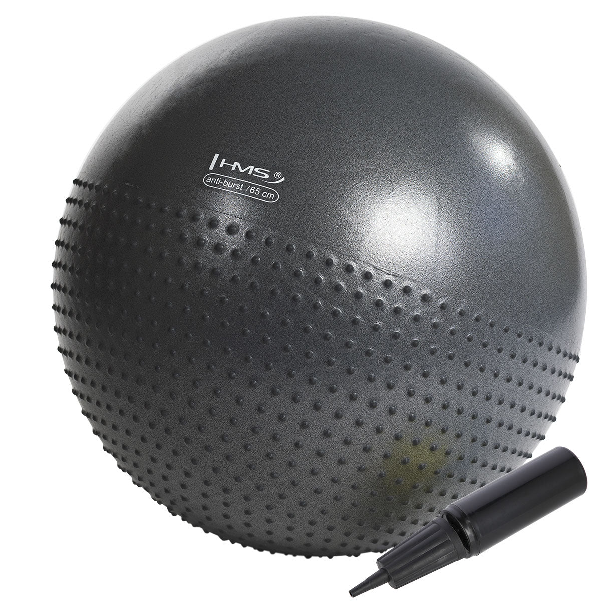YB03 NEW 75CM BLACK GYMNASTIC MASSAGE BALL HMS
